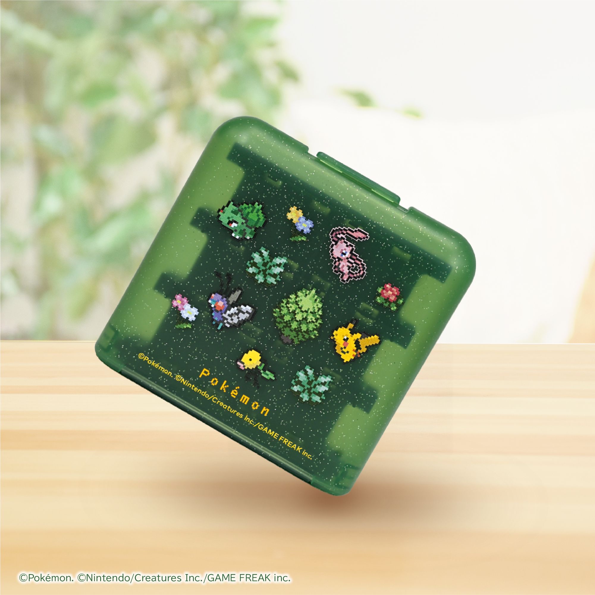 HORI NS2 24個裝遊戲卡收納盒 寶可夢像素風綠 (NSX-187)        HORI NS2  Card case for 24 cards Pokémon Pixel Art Green (NSX-187)