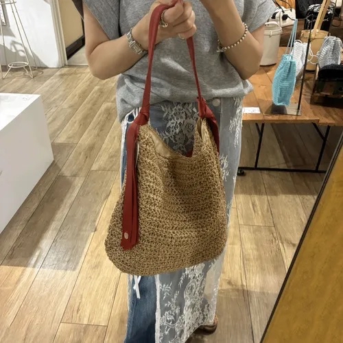 日本🗾品牌Cachecache紙質面料精心花紋編織而成的自然包包🪢🪢