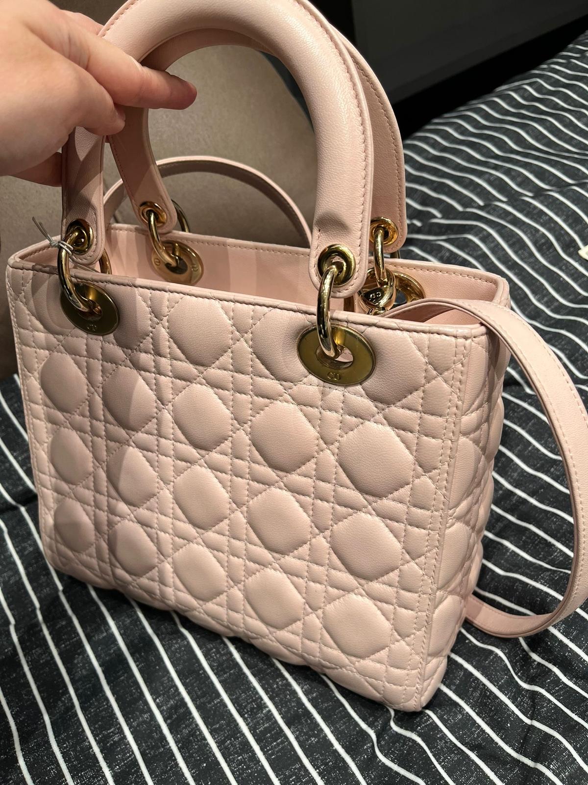 Dior Lady Dior Pink Medium 100%Authentic, 95%New ✅dust bag