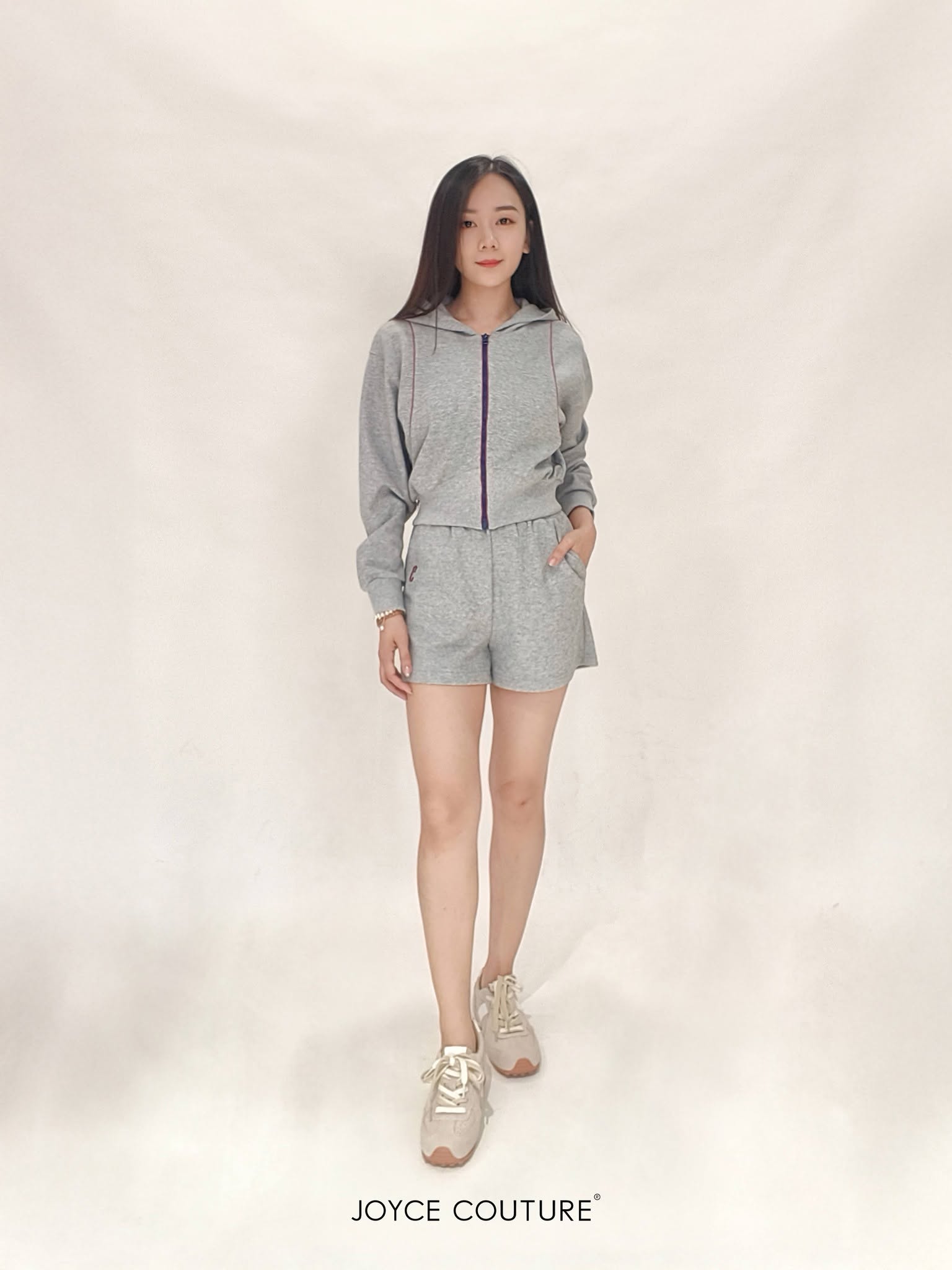 撞色滚边外套 T0766