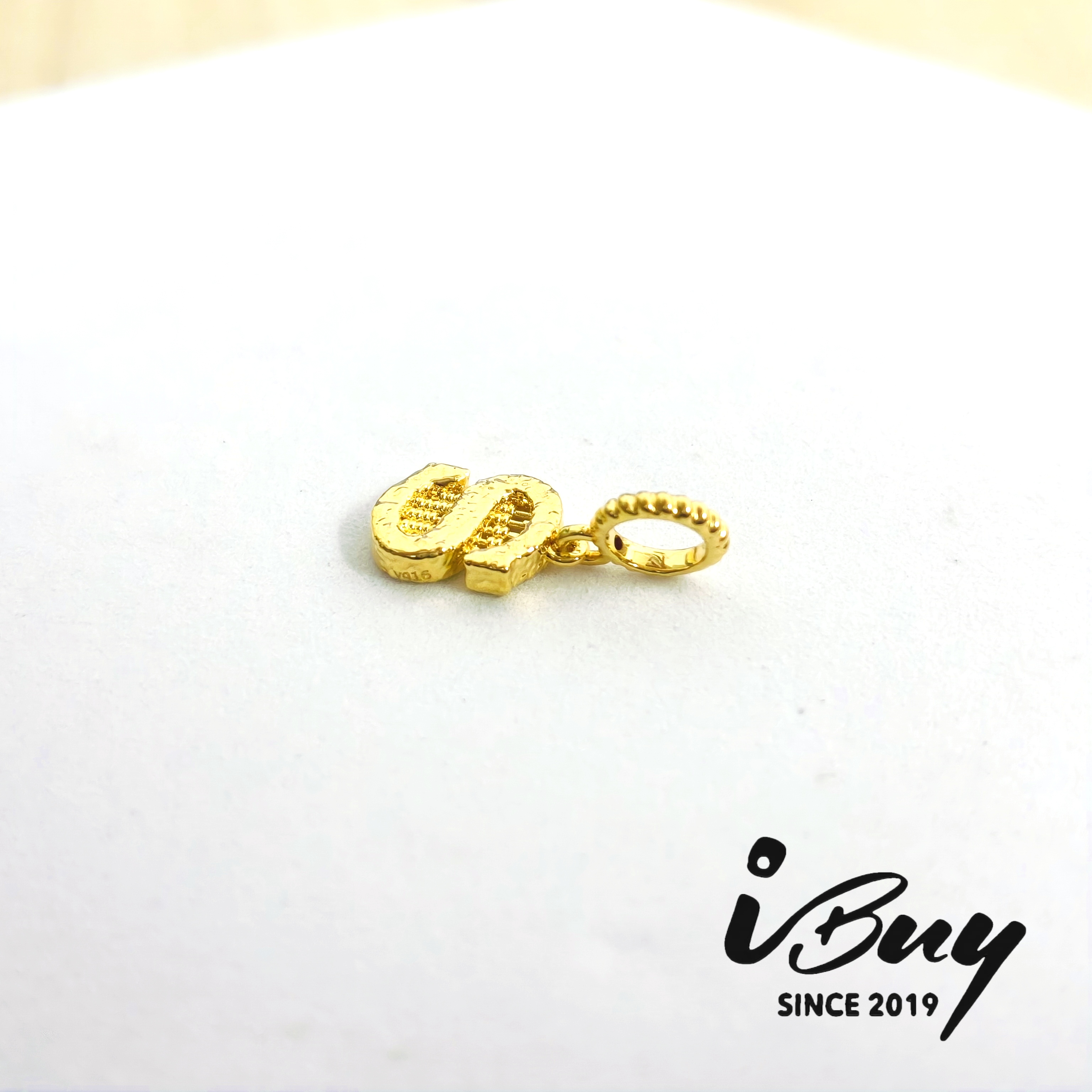 916 HARD GOLD $ ABACUS CHARM 916 硬金 $算盘串咀