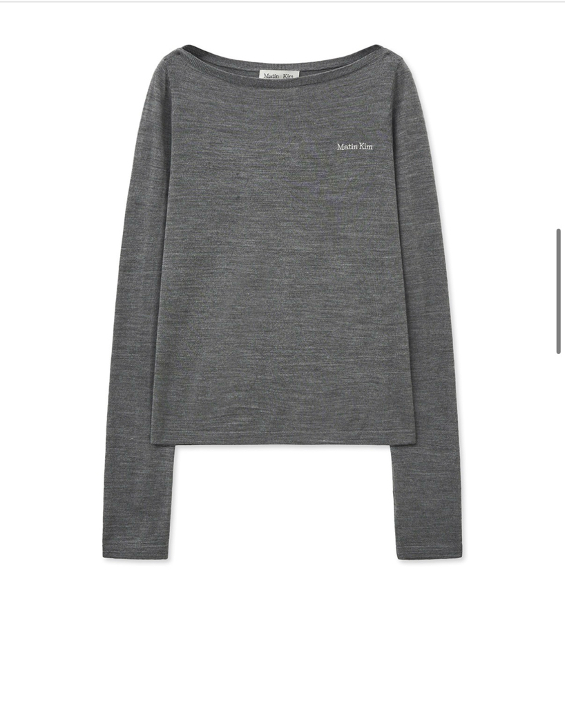 MATIN KIM 特價場 ESSENTIAL BOAT NECK KNIT TOP 