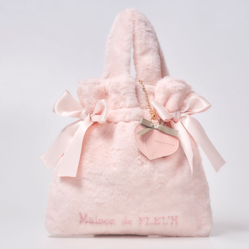 🎀【預訂】Maison de FLEUR 毛毛迷你包 BOOK PEACH