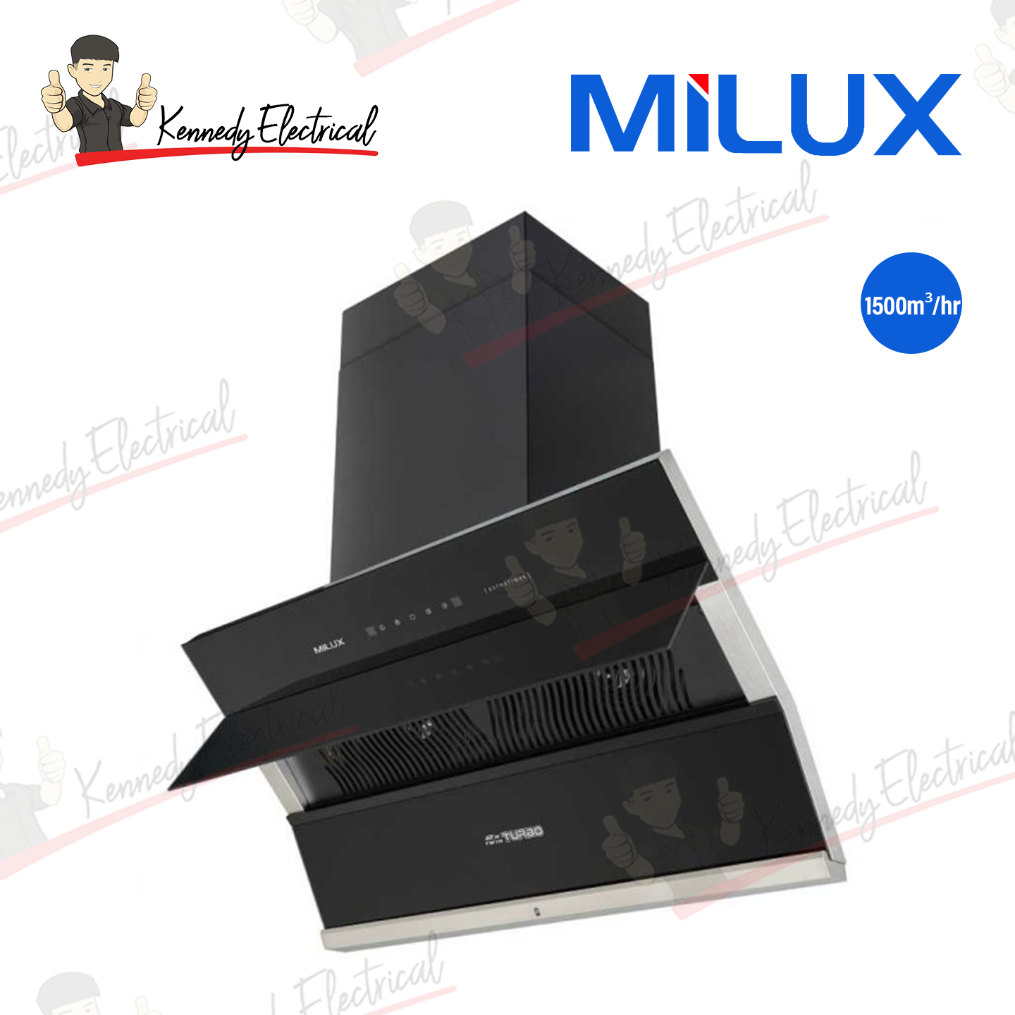 Milux 1500m³/hr Esthetique Chimney Hood (MHC-S7699)