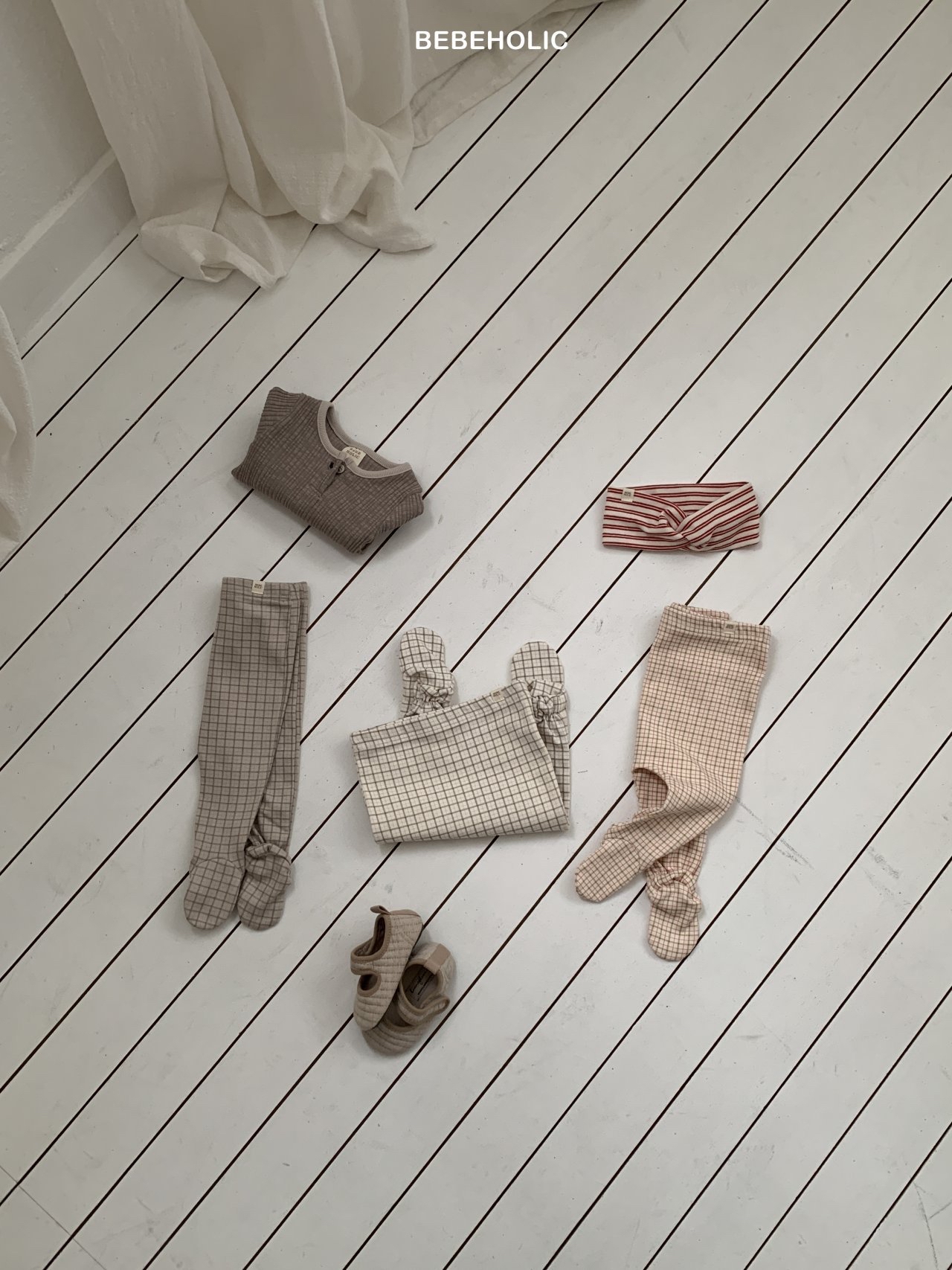 🌸預訂 韓國直送🌸🇰🇷BEBEHOLIC三色格紋包腳褲