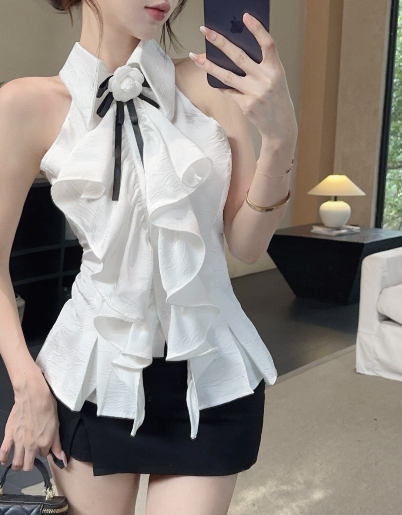 TP400法式荷边上衣