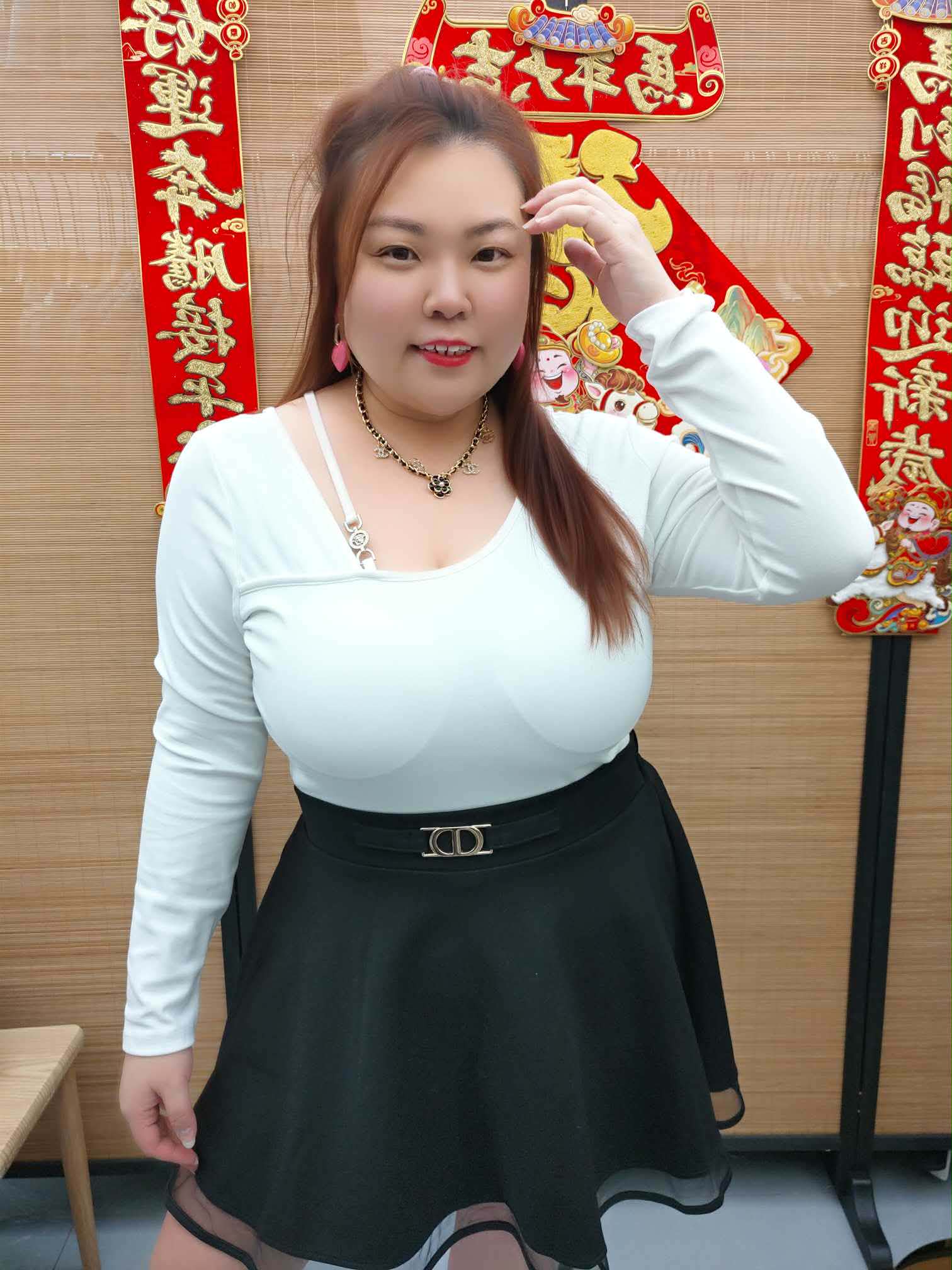 DDG03 8286(C8) 斜领设计款附垫长袖上衣