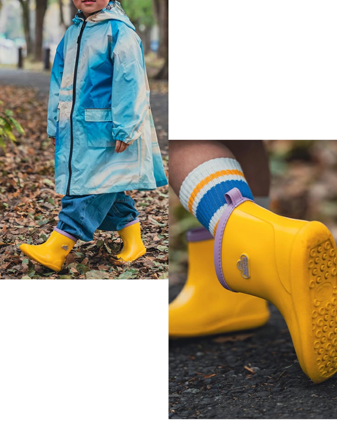 日本代購【 2026新商品 日本直送 KiU 復古 童趣 配色 兒童 雨靴 附收納袋＋名牌 男女童都啱 | Retro Kids’ Color Rain Boots with Storage Tote & Name Tag 】﻿