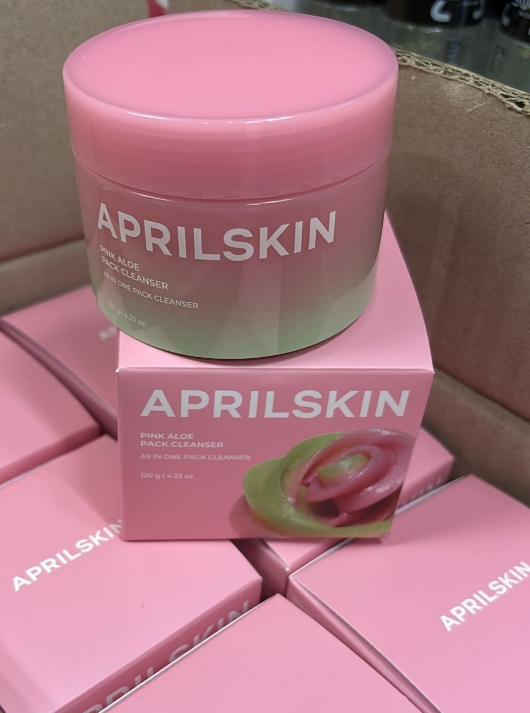 韓國 🇰🇷Aprilskin 粉紅蘆薈潔顏蛋白霜 120g.  ✅ 現貨 ✅ ‼️ 售完即止‼️