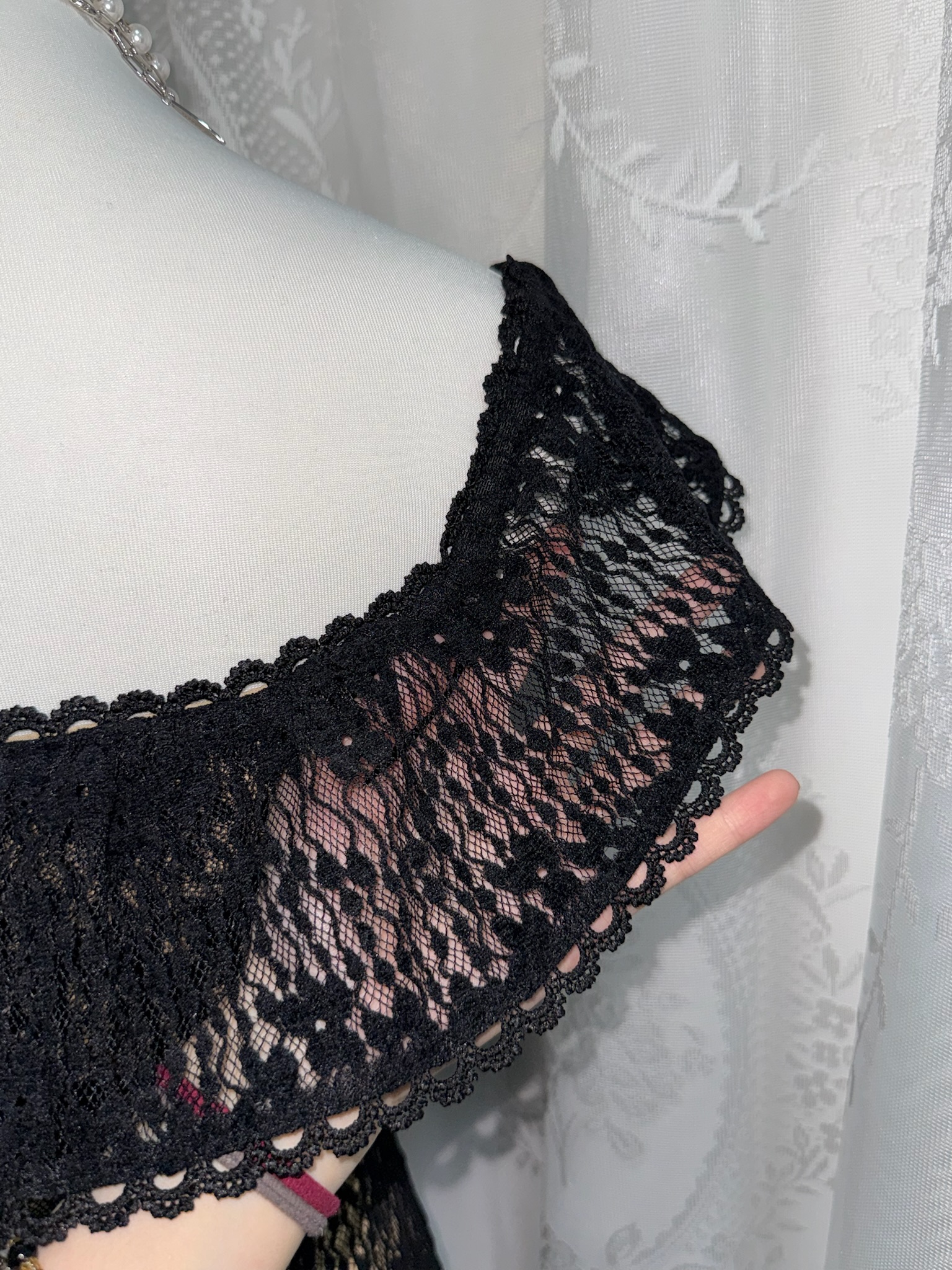 3-Way Wear Off-Shoulder Black Lace Overlay Dress