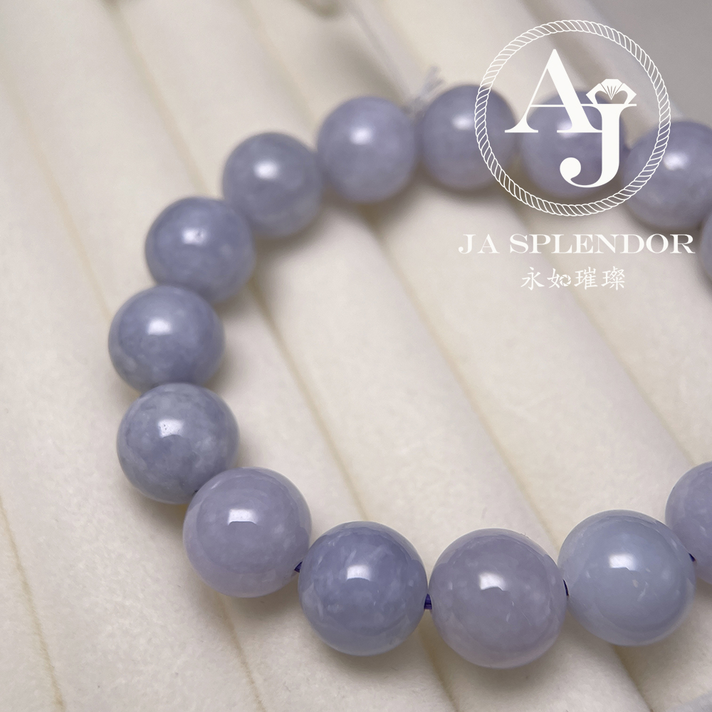 JB-266 天然翡翠A玉-紫圓珠手串(12mm)（旺人緣）