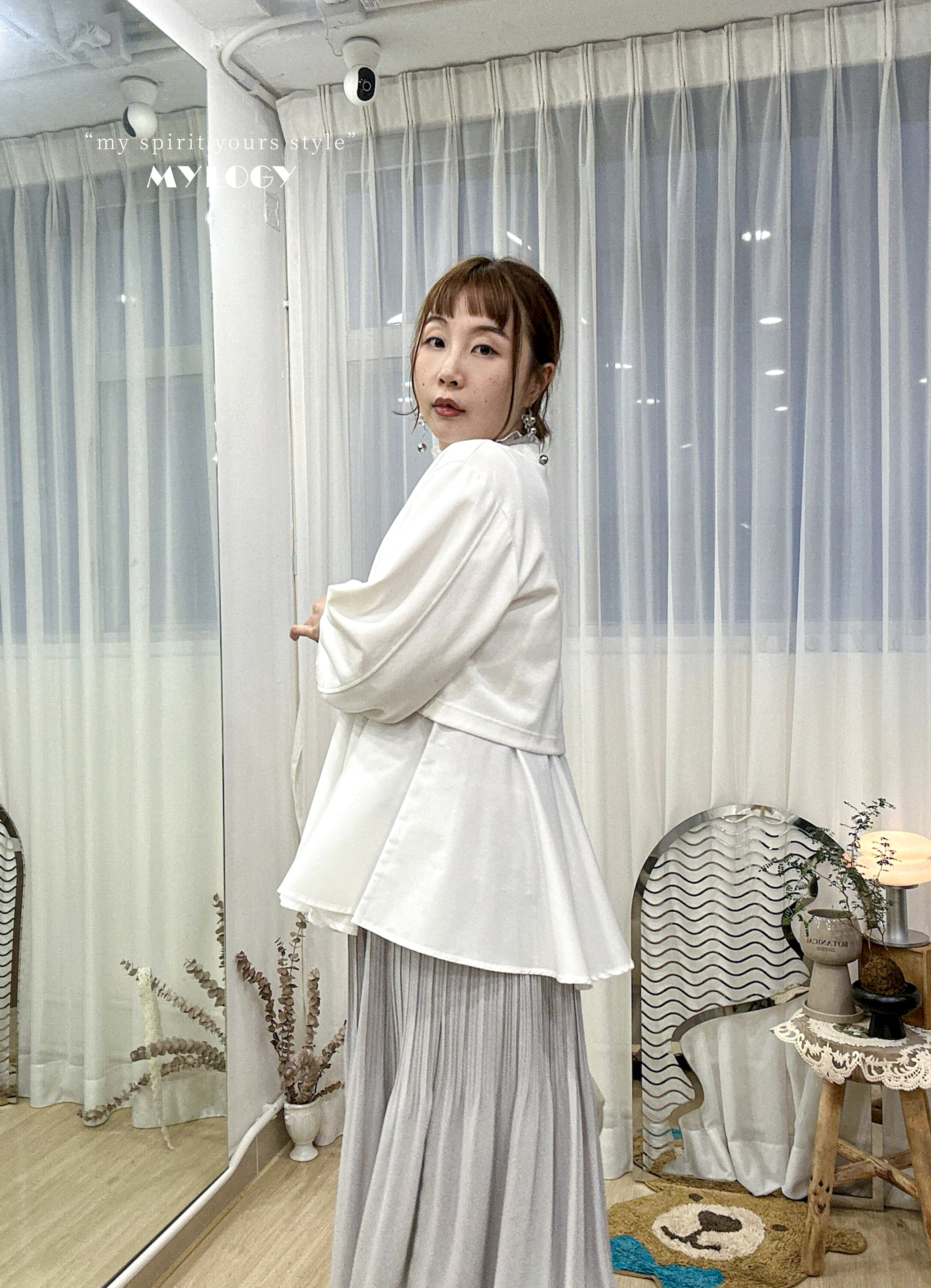 日系成熟柔和感～假2件氣質裙擺衛衣 IL0004