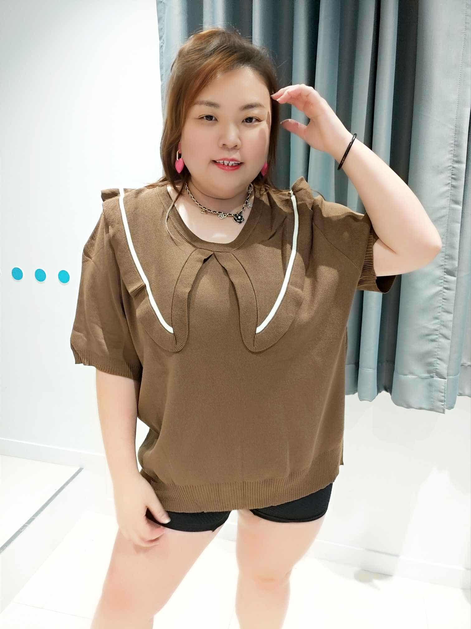 DSF14 大领摆设计针织上衣