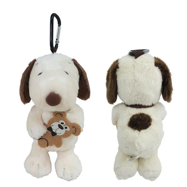 Snoopy 抱熊造型 毛絨公仔掛飾連環保袋