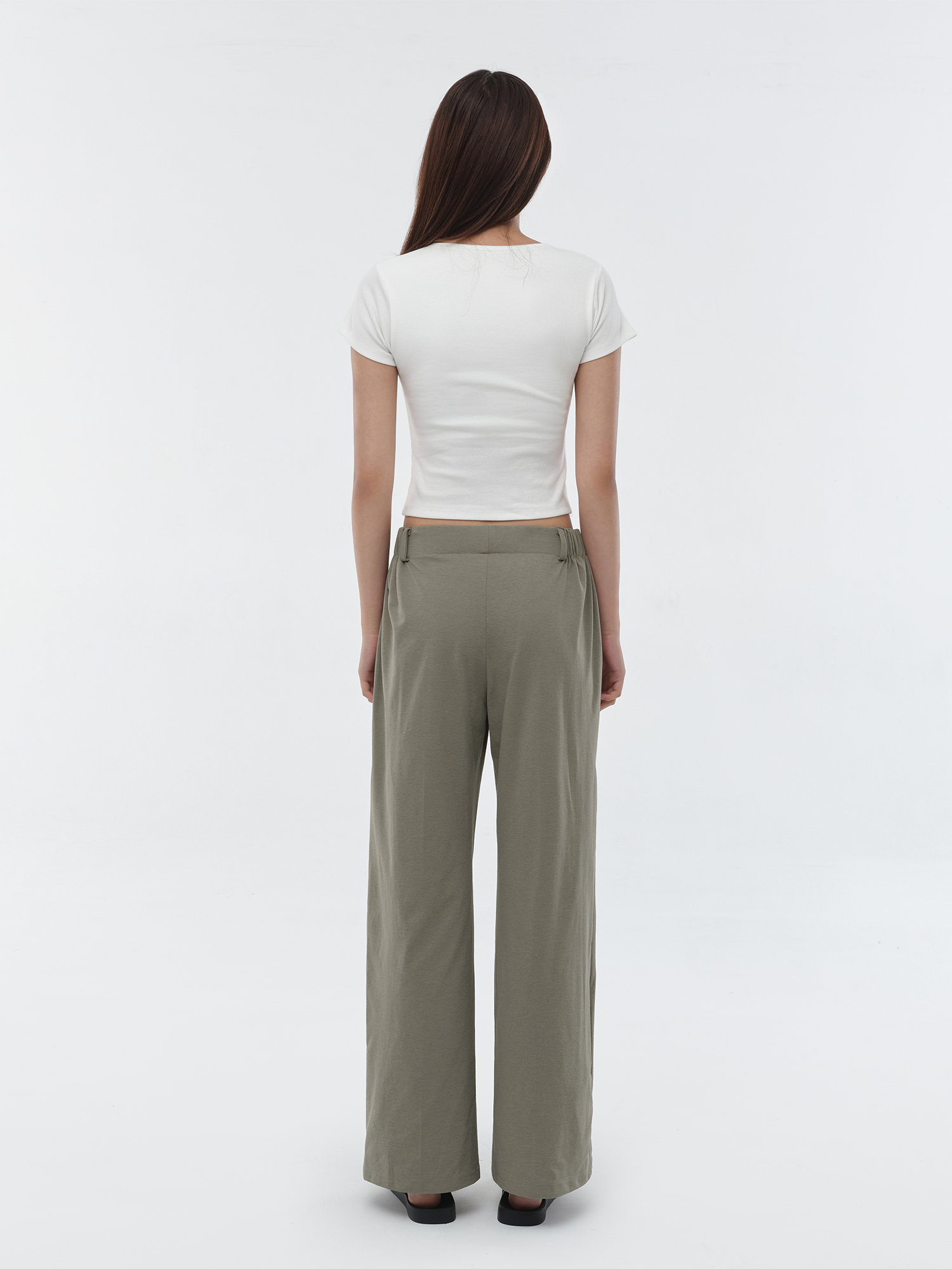 預購_Side Shirring Banding Wide Pantsby Conch