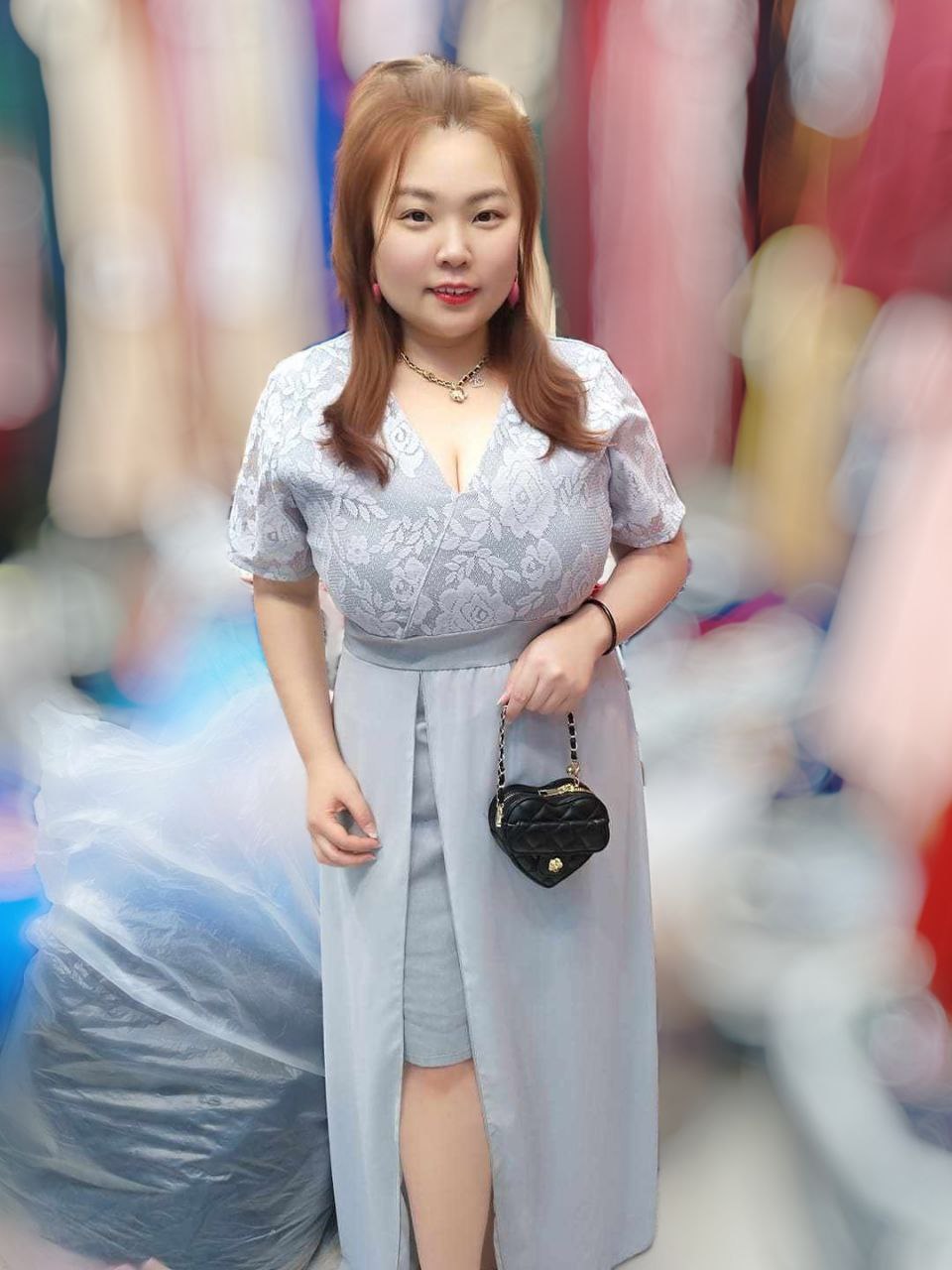 E01/EE0124  蕾丝V领长纱礼服