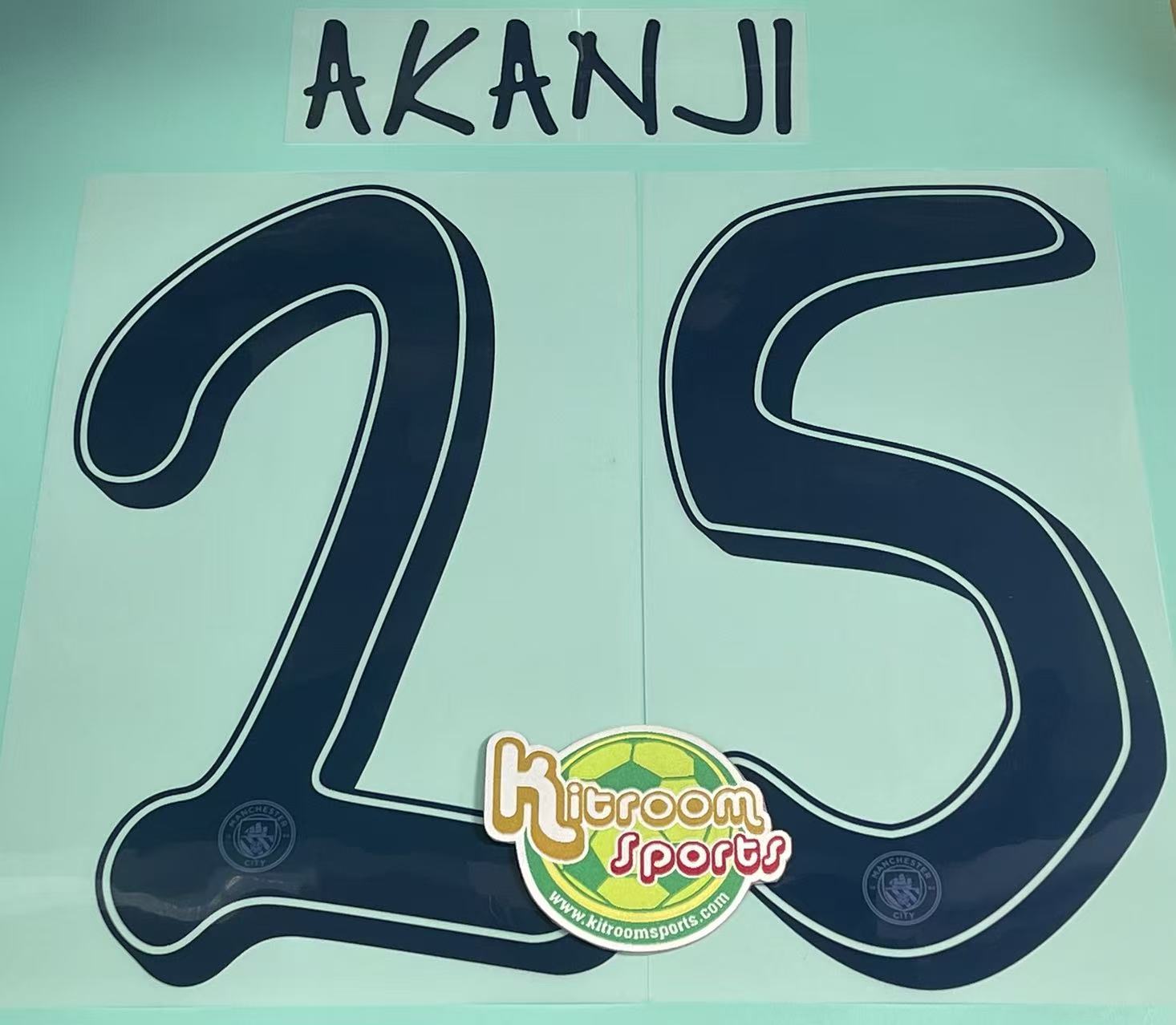 2024-25 Manchester City Home UCL Nameset #25 AKANJI