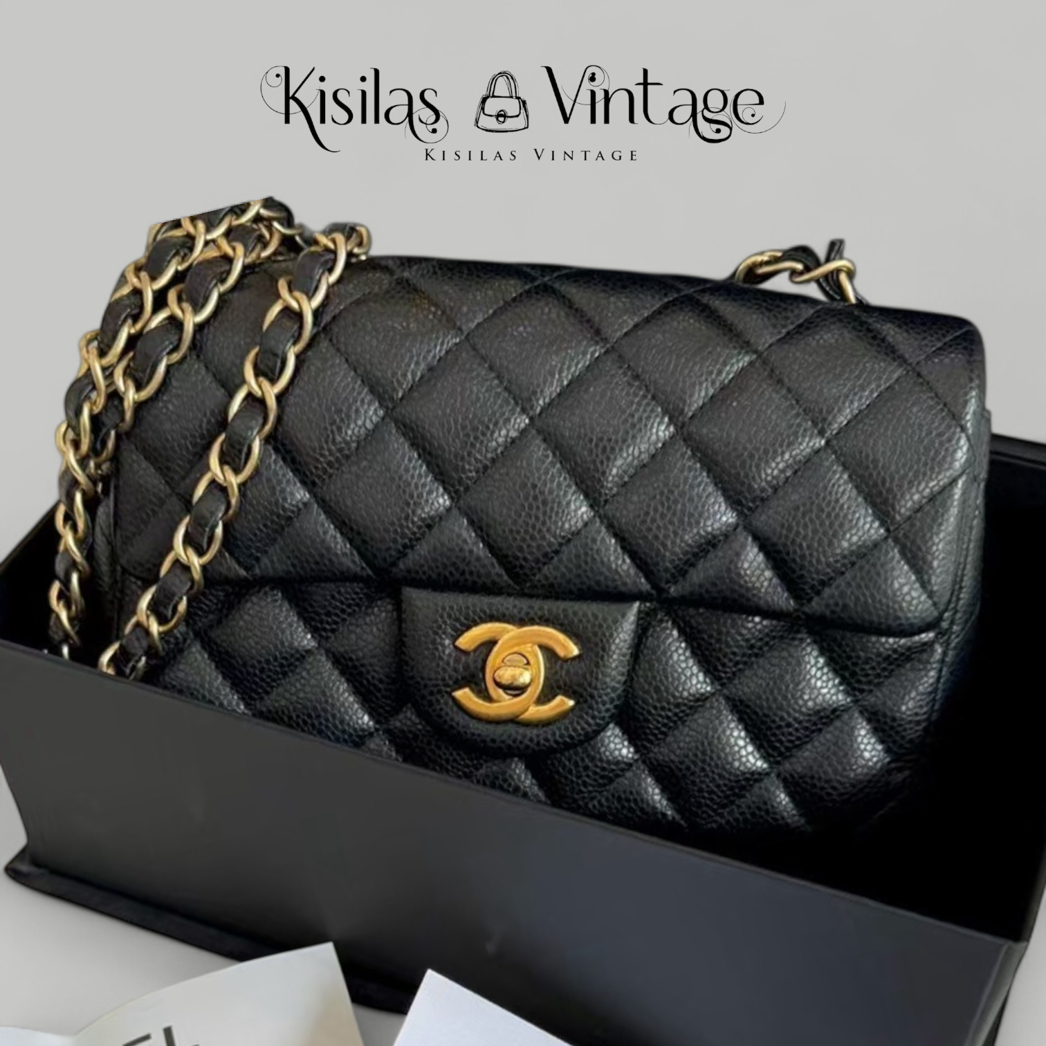 Chanel Caviar 20cm 荔枝皮大mini