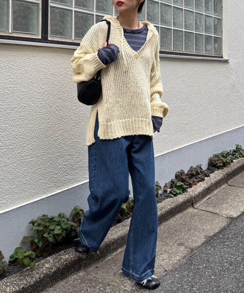 V領針織連帽上衣【JT022】