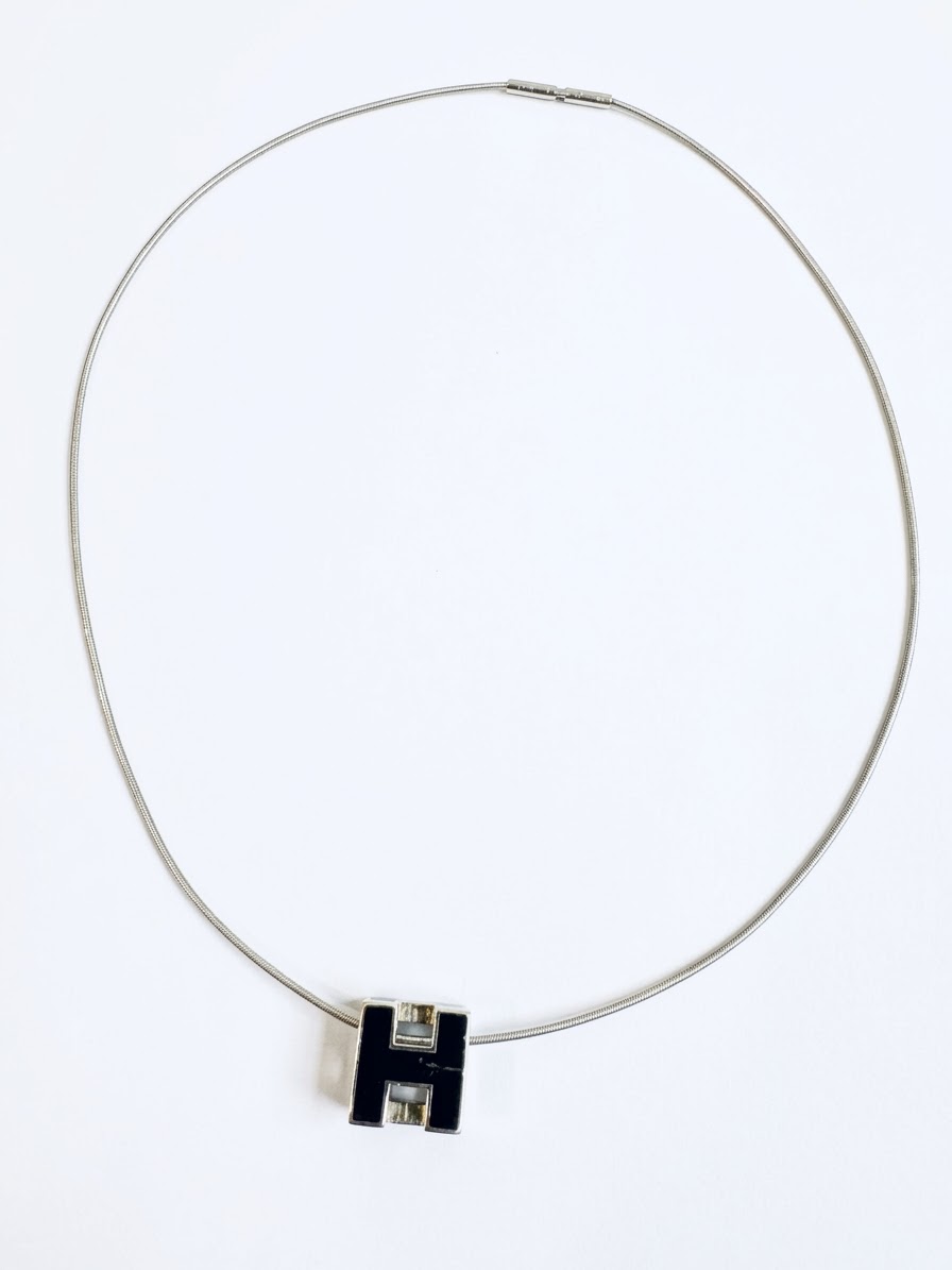 Hermes Lacquer Cage d'H Pendant Necklace