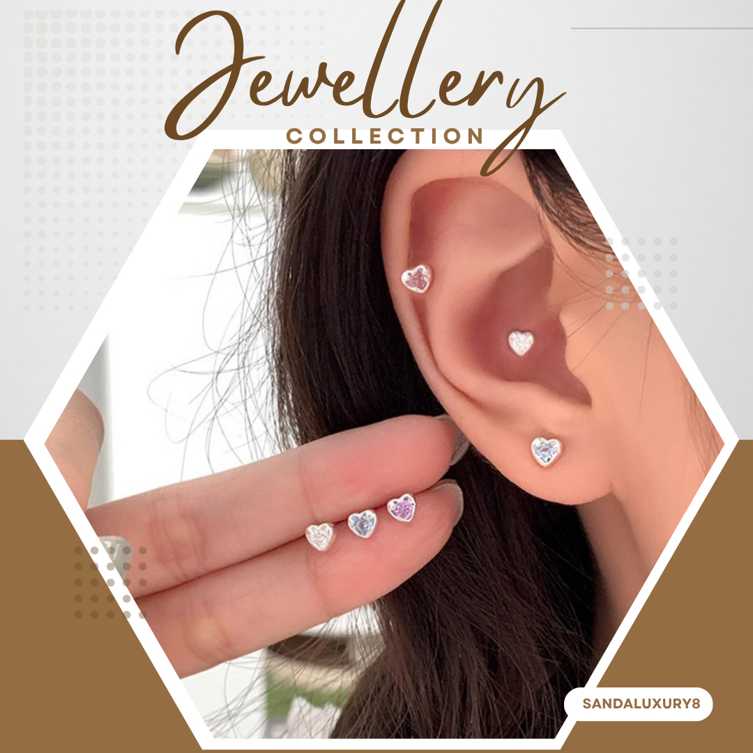 Heart Shaped Ear Studs