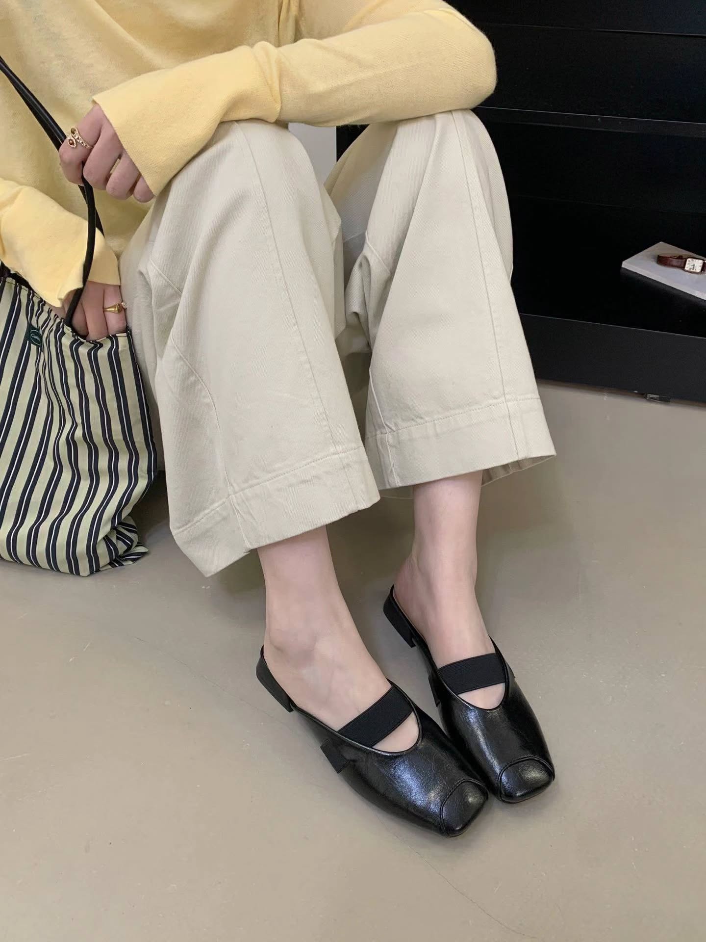 女生百搭低跟半拖鞋 🇨🇳