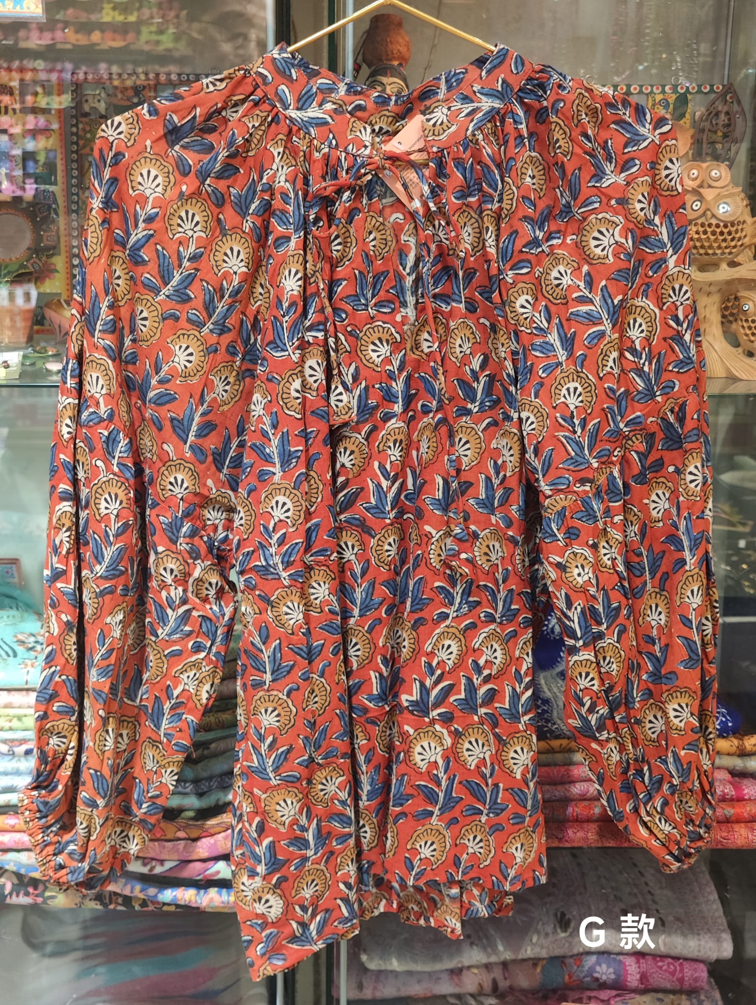 印度木刻印花純綿上衣