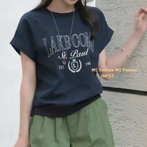 G6157 韓國🇰🇷靚靚字母摺袖top