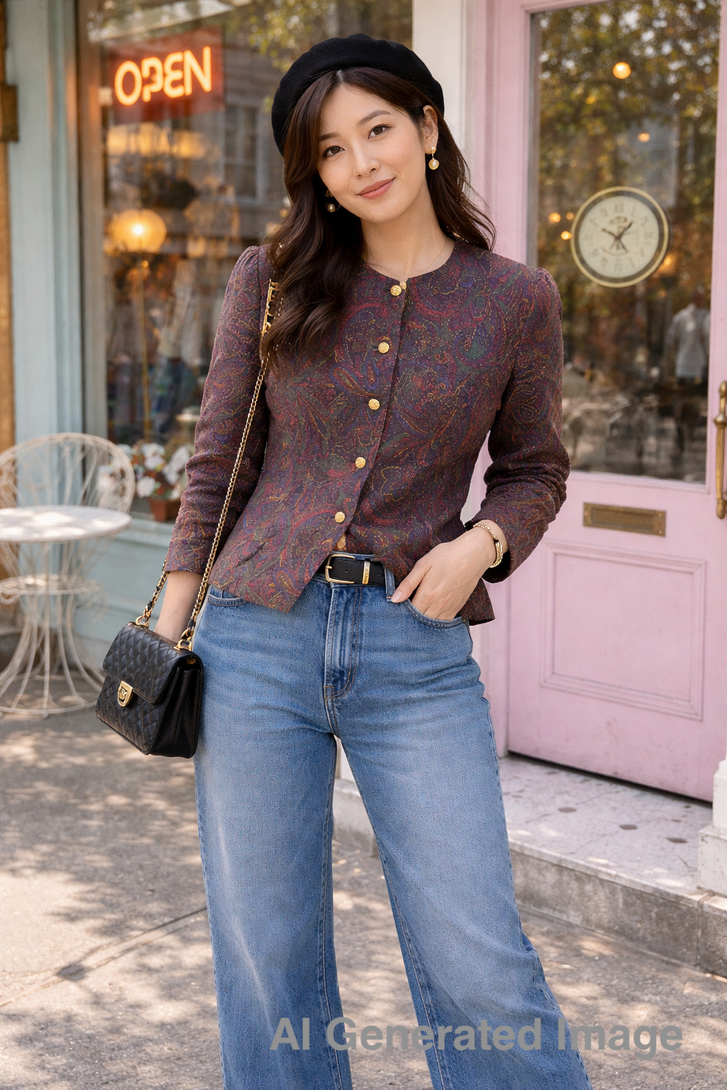 Preview - Vintage 1980s Paisley Pattern Button-Up Top (MT1606-45)