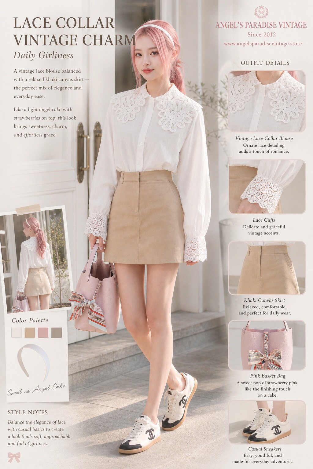 【APV Girliness Line 】Lace Collar Vintage Charm 蕾絲領復古魅力襯衫