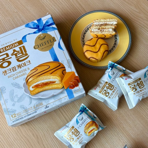 秋季限定｜韓國  LOTTE 樂天 X CHEFFLÉ Premium 濃厚芝士 焦糖夾心蛋糕 ｜ Rich Cheese & Caramel