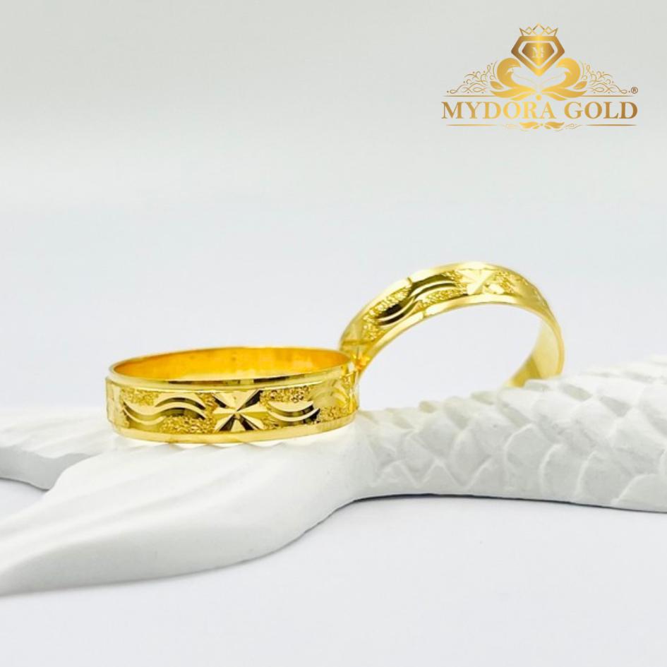 MYDORA Cincin Belah Rotan Pahat Pasir l EMAS 916/22K