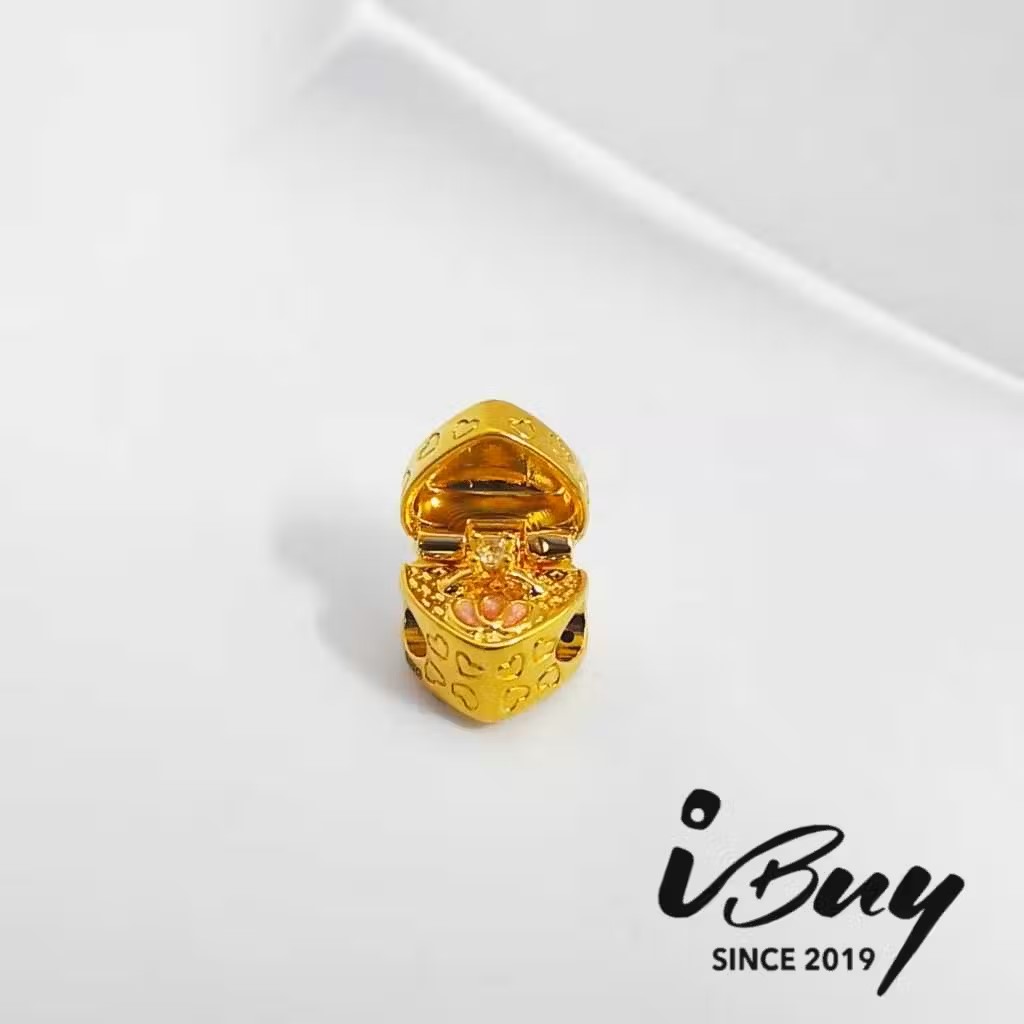 916 HARD GOLD LOVE BOX + DIAMOND RING 916 硬金 爱心盒+砖戒
