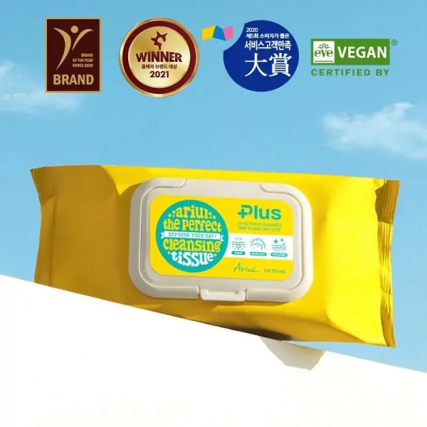 Ariul Plus 升級淨膚調理潔顏卸妝潔面巾 100片(訂貨4-7天)