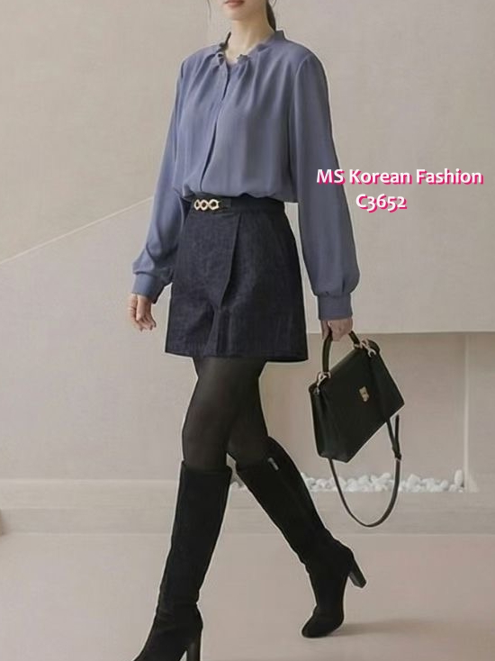 C3652 韓國🇰🇷靚料ruffle V領top