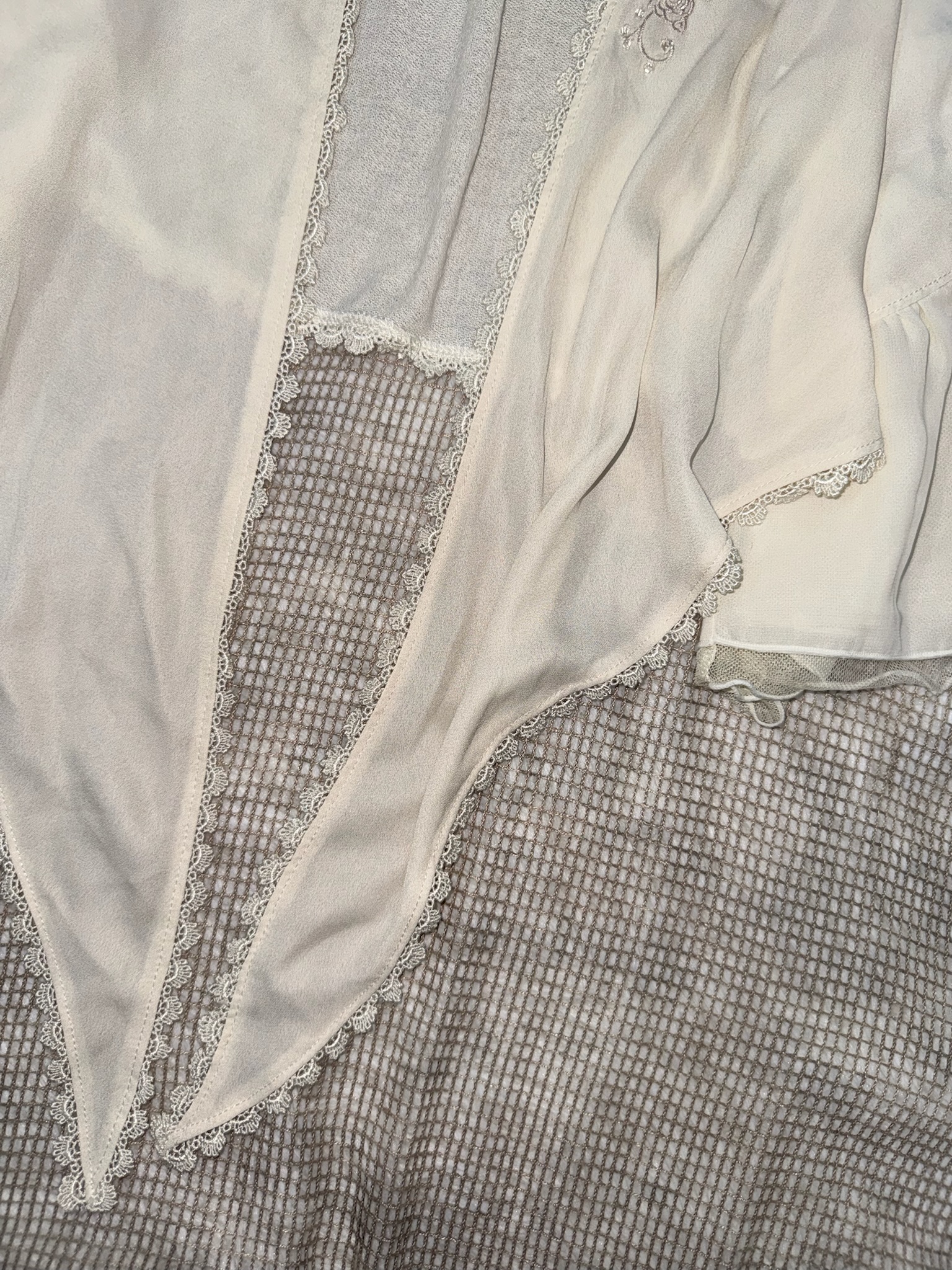 Axes Femme Embroidered Rose Chiffon Cardigan