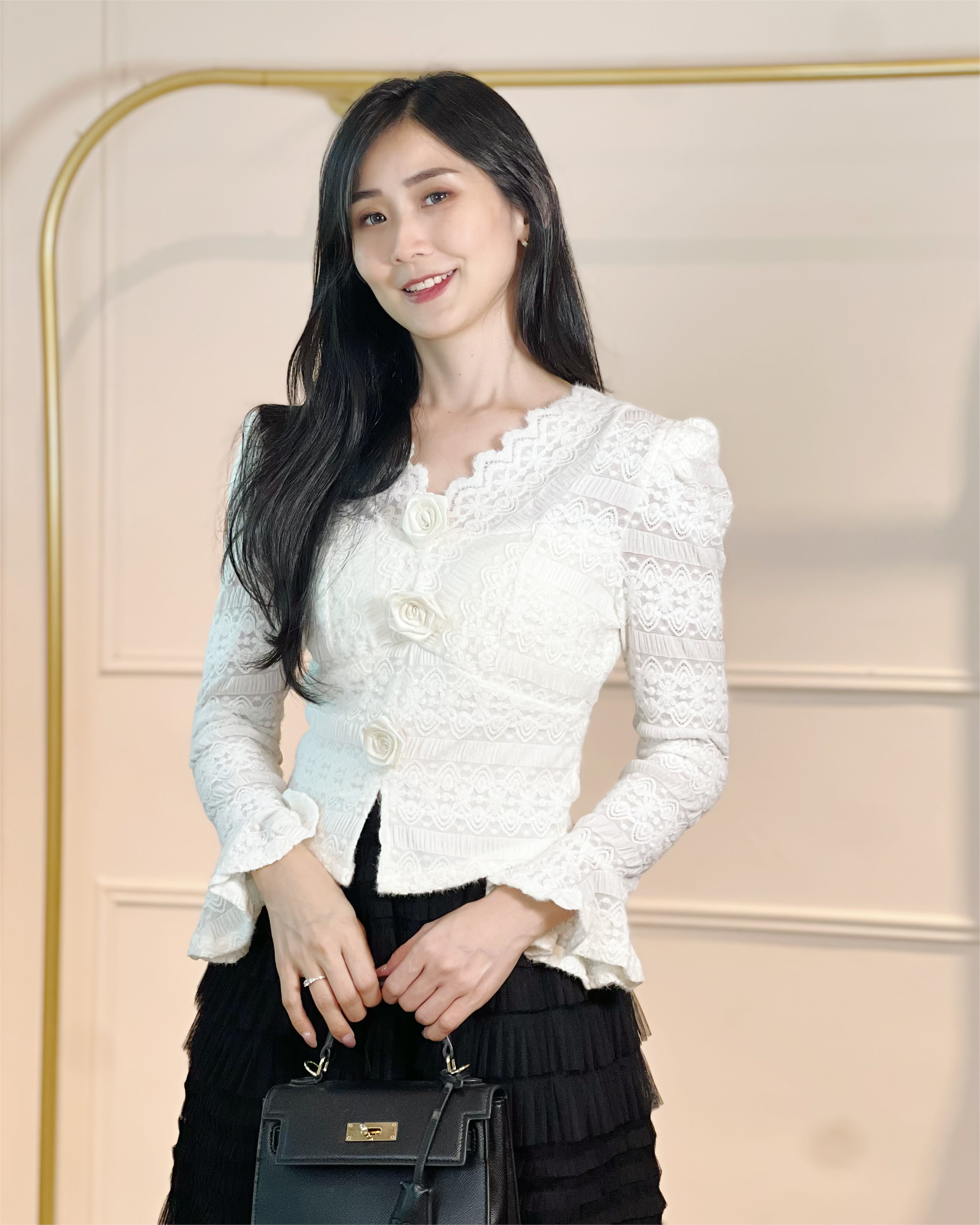 5076 Camille Vintage Lace Top