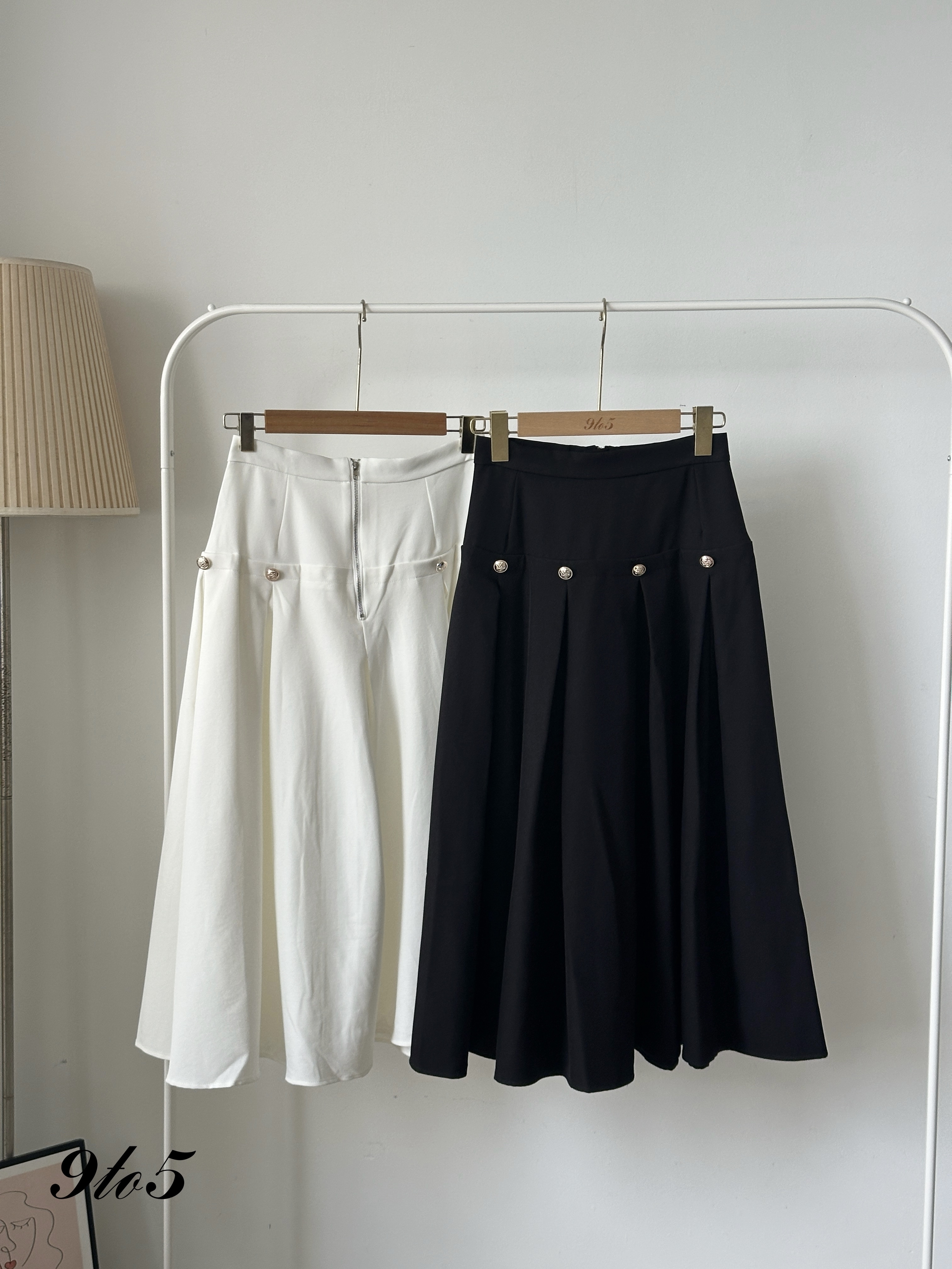 S1829 A Line Pleated Skirt - 4 Colors 