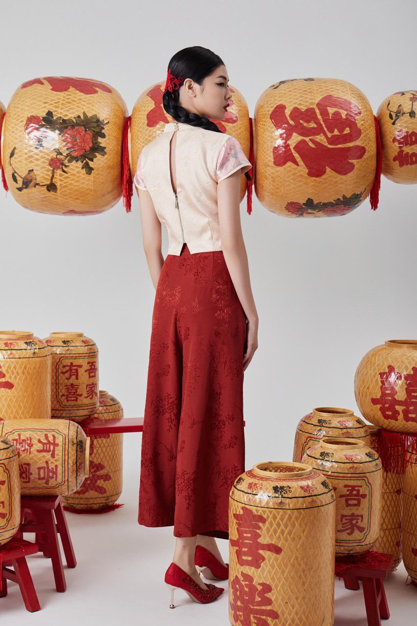 提花旗袍上衣 2617