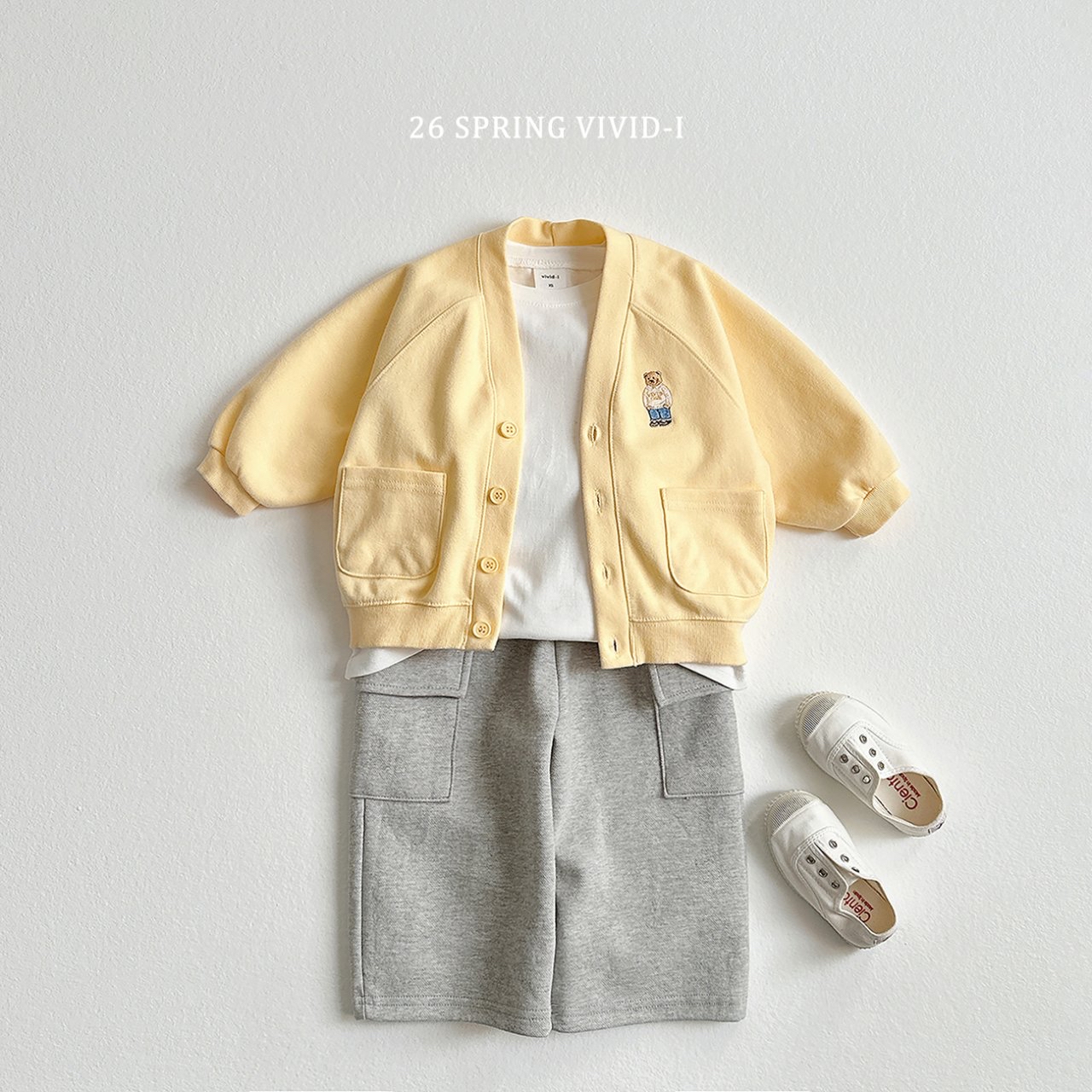 🌸預訂 韓國直送🌸🇰🇷VIVIDI四色標誌性小熊刺繡口袋開襟外套