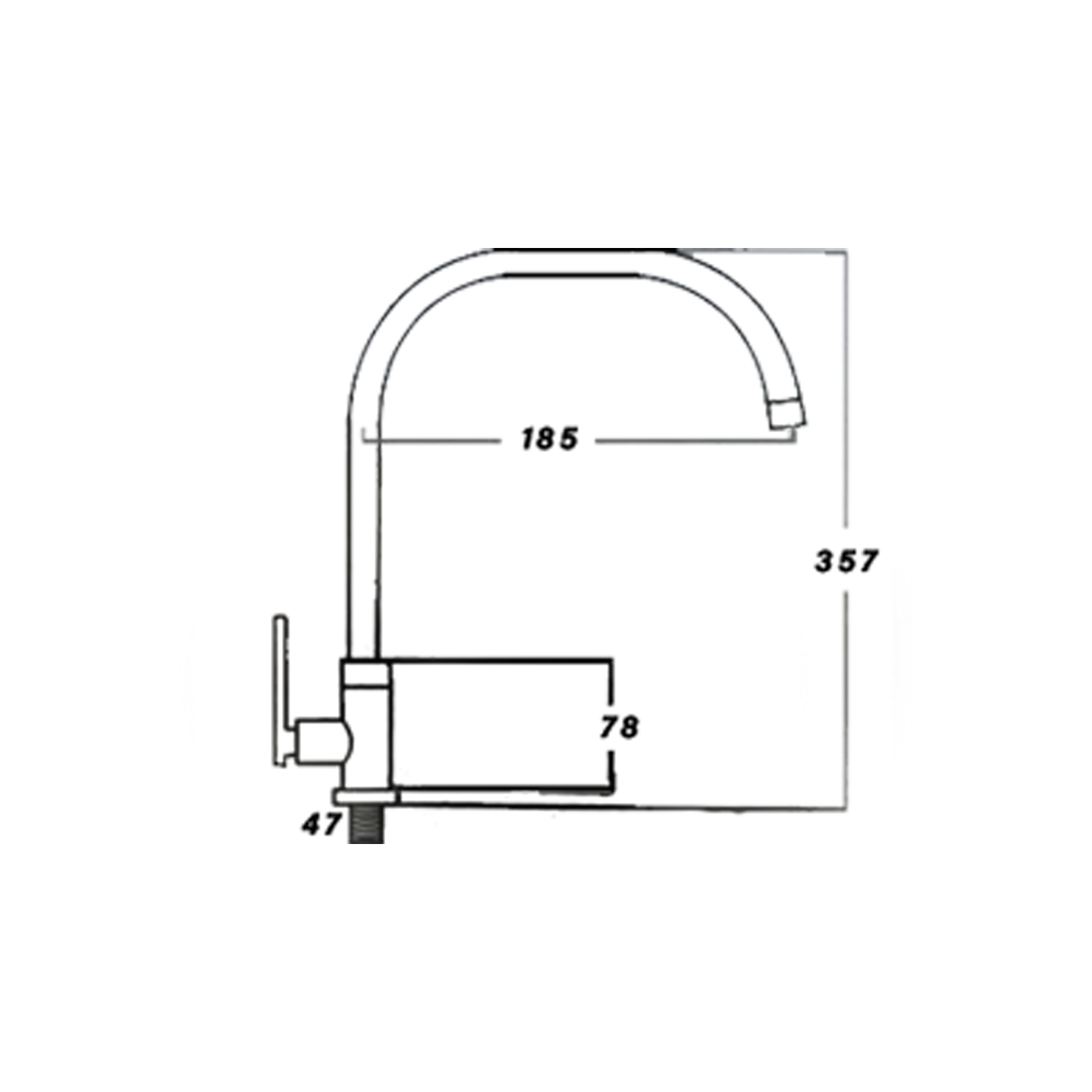 Otosani 304# Stainless Steel L Shape Wall Swan Tap (966-52#) OTO966-52