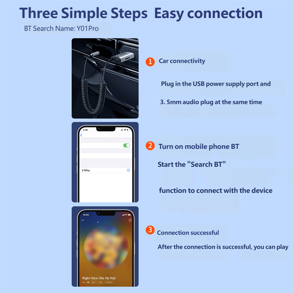 新款車載藍牙接收器 AUX適配器音樂播放器 PC6526