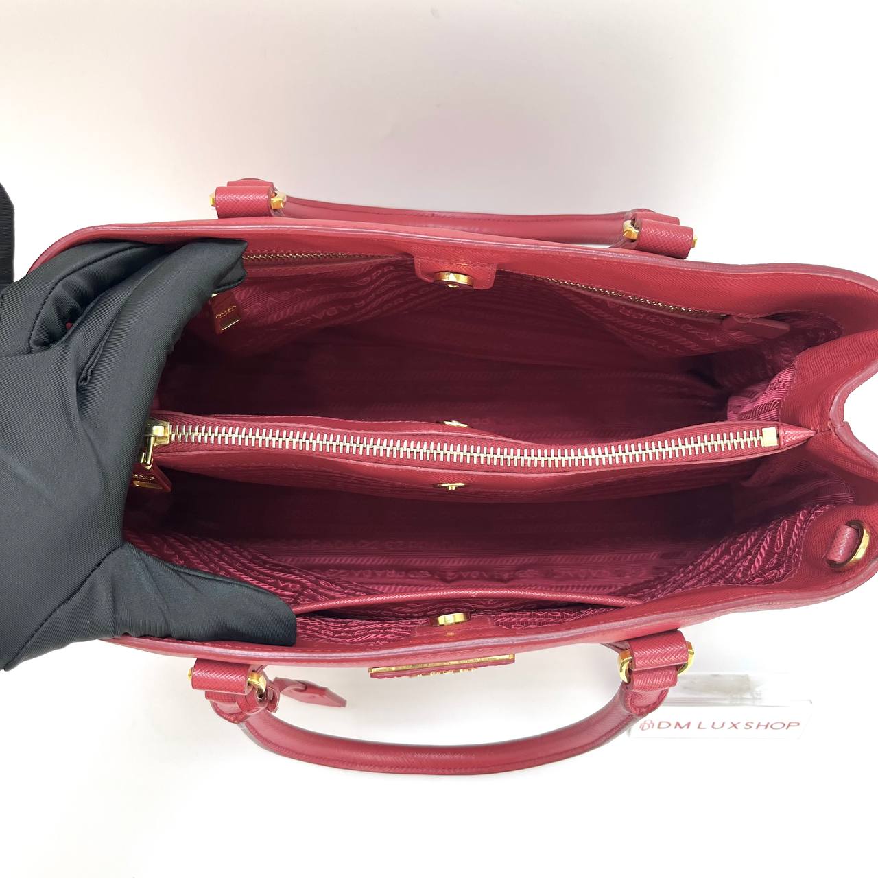 Prada Saffiano Lux Red Tote Bag