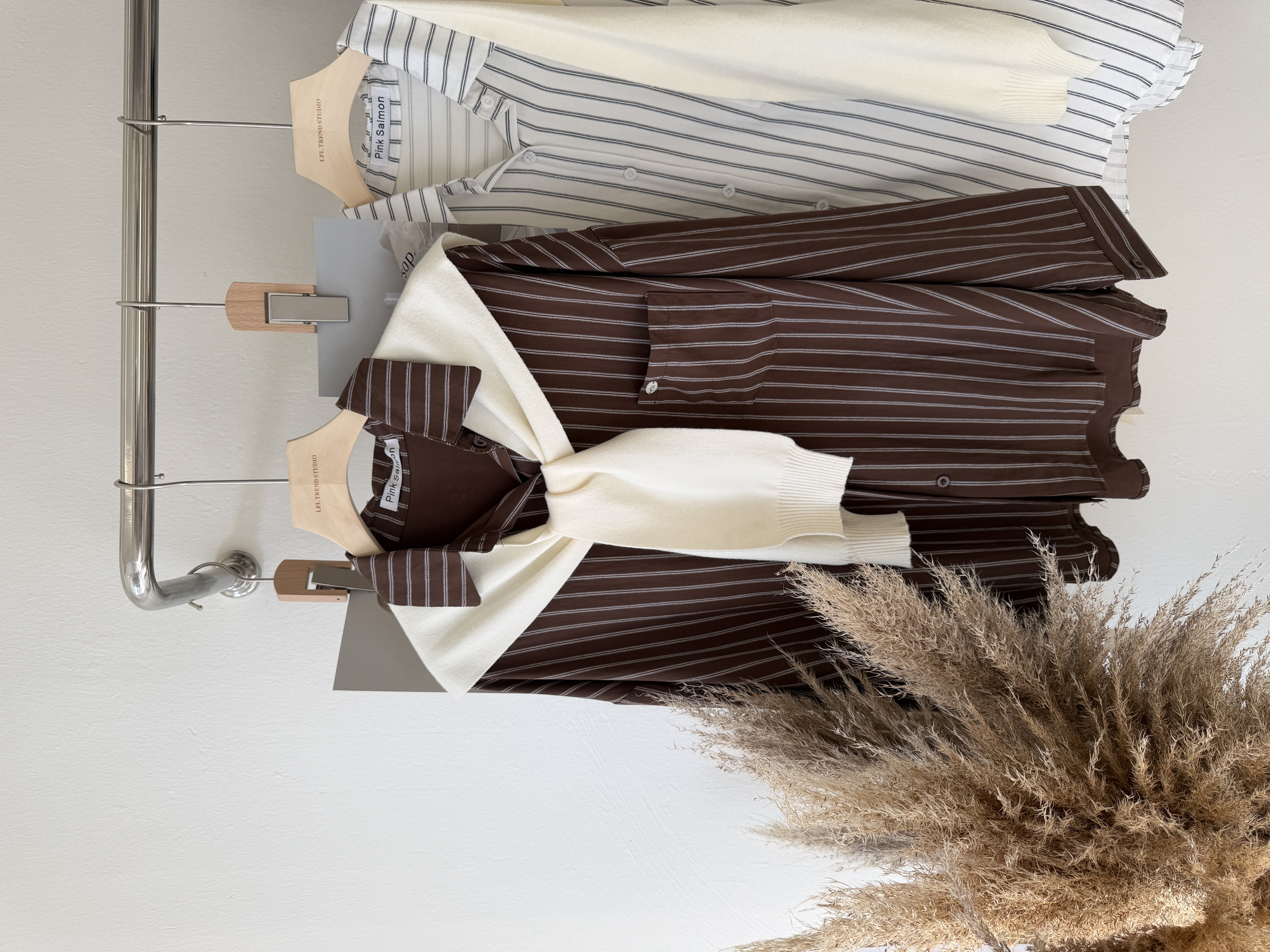 6509 韩系披肩条纹衬衫