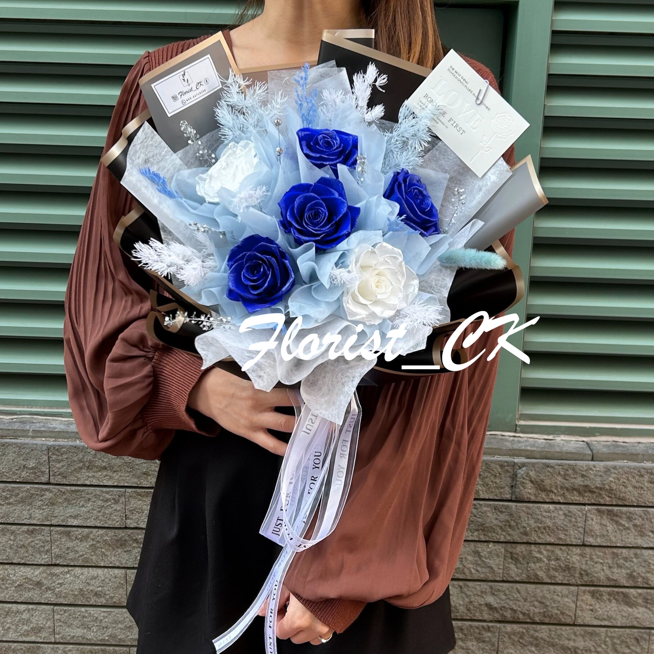 【2026 情人節推介】Bleu Perle｜永生玫瑰花束  (3 朵 / 6 朵 / 9 朵 / 12 朵； 預訂款)