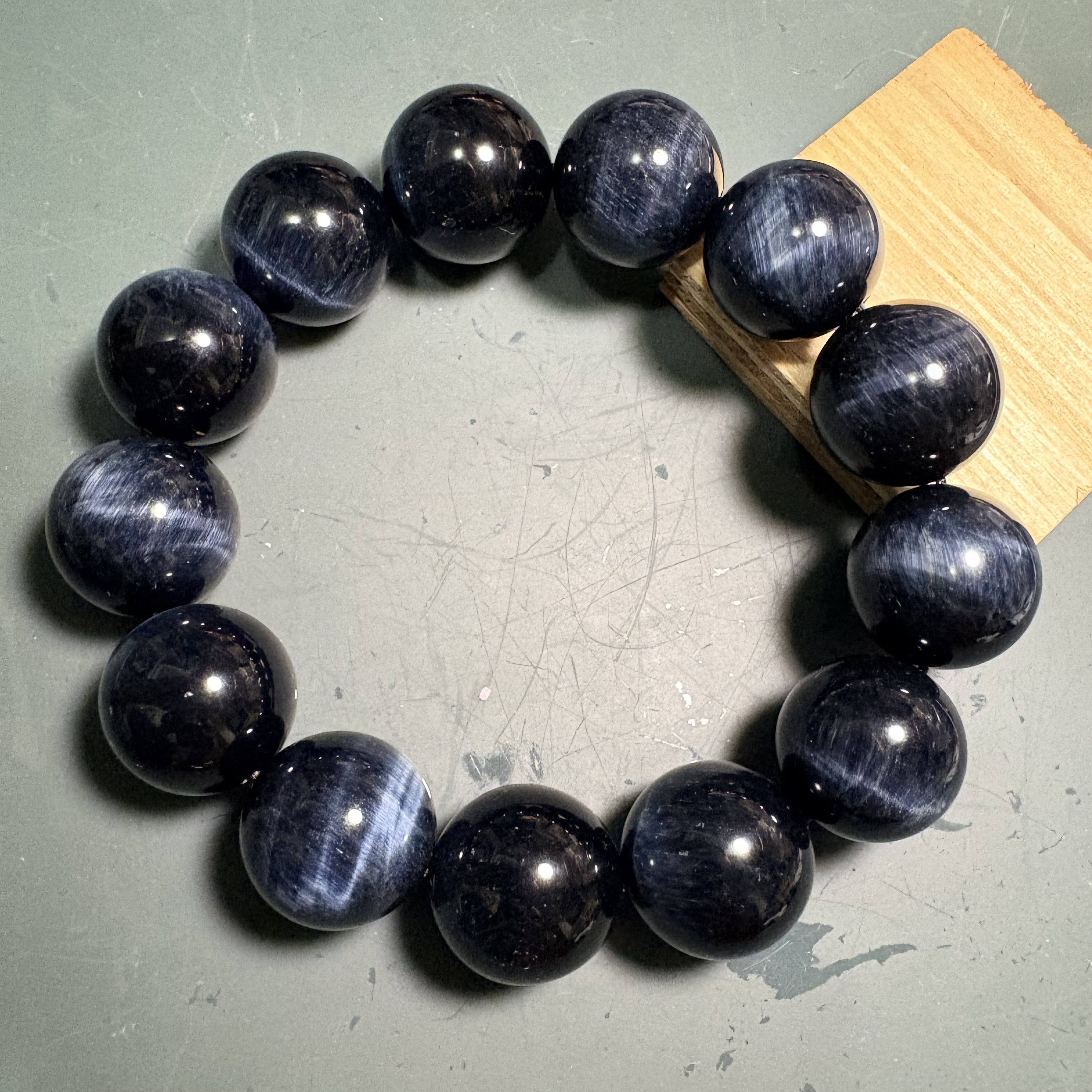 藍虎眼石手串 No.2179 規格：18mm珠18cm 手圈