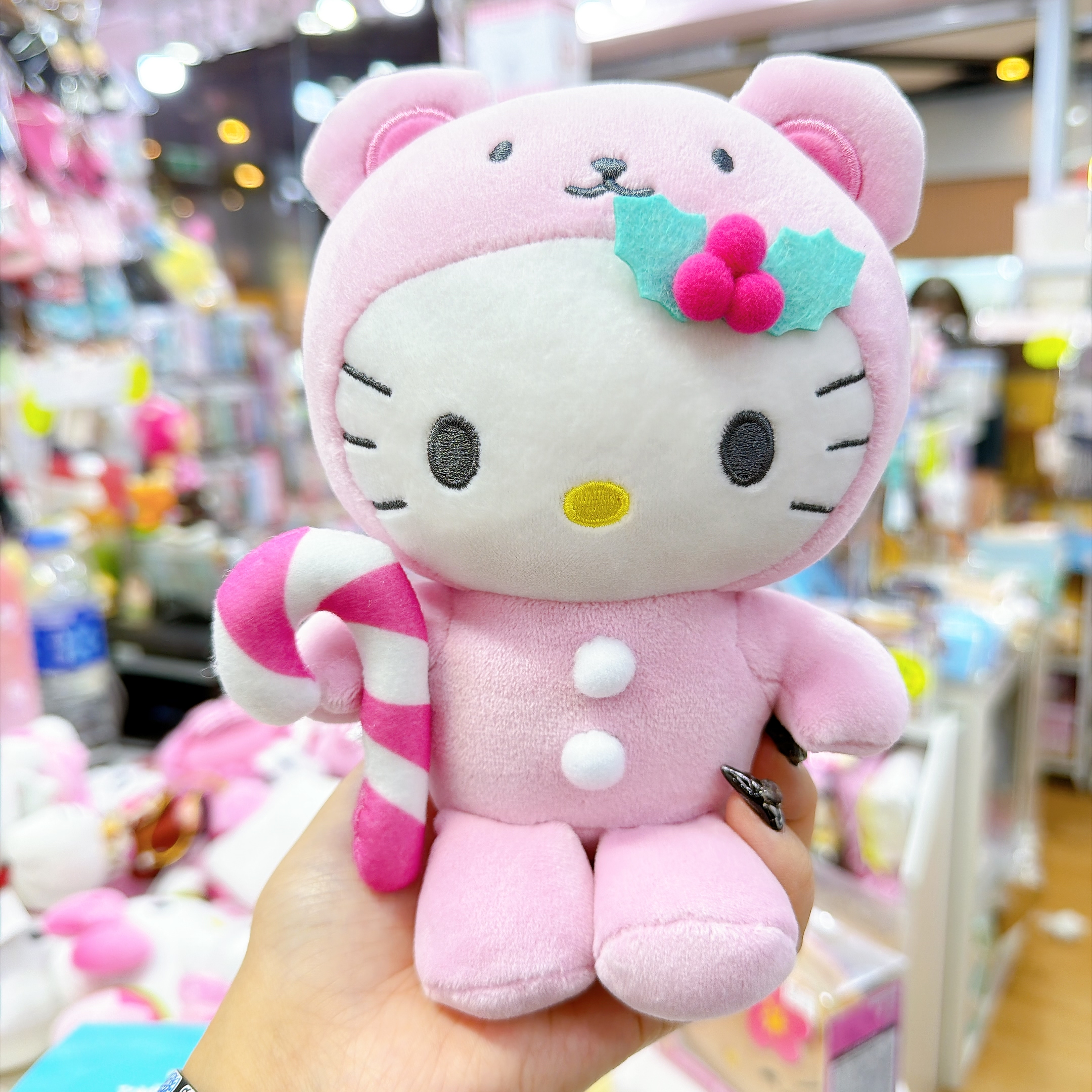 原裝行貨 Kitty粉紅聖誕節系列雪人熊仔公仔掛飾