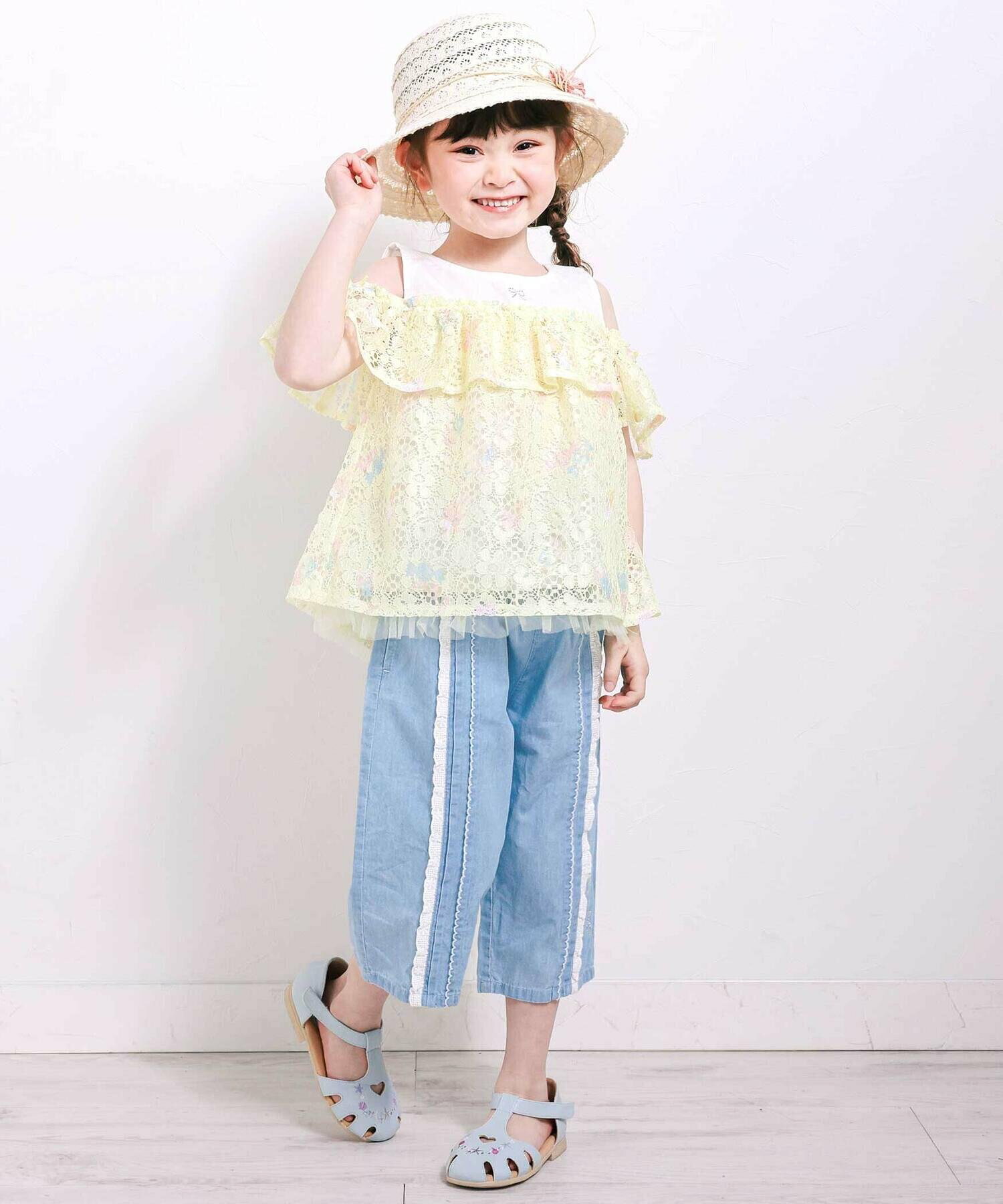 🆕【⭐訂購⭐】🌀 🇯🇵 日本直送 蝴蝶結 蕾絲側線 刺繡花朵 寬鬆七分褲［2款選］🌀[ELDA-0152][260516]