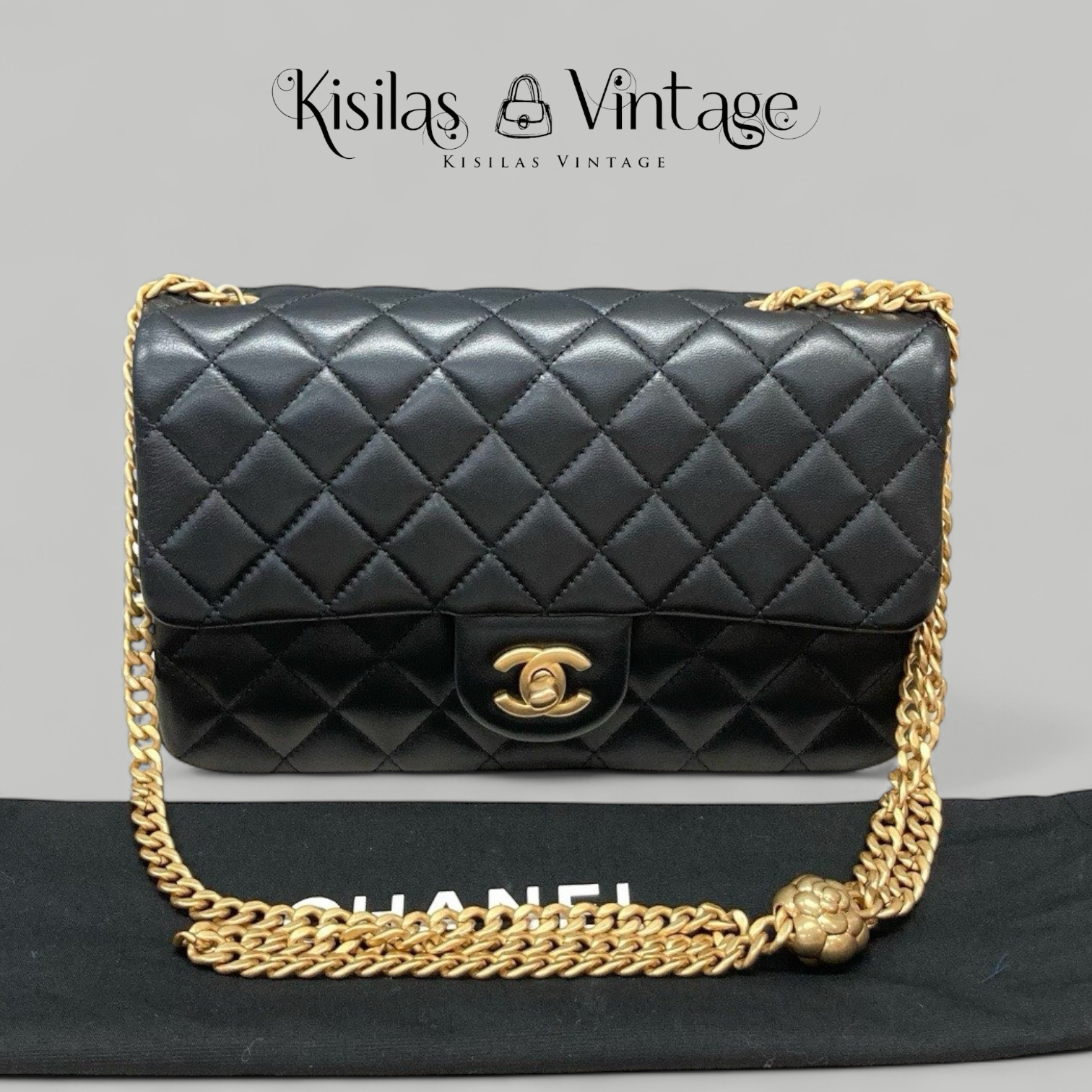 Chanel Lambskin 23S 羊皮山茶花調節扣