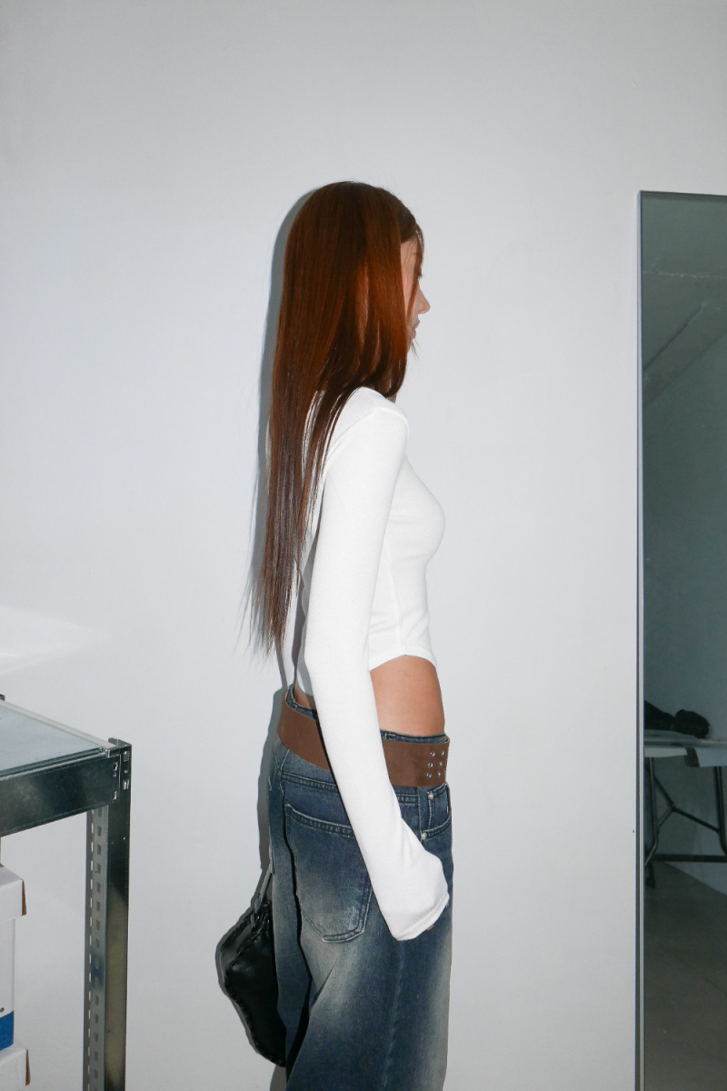 Square Neck Ruched Long Sleeve